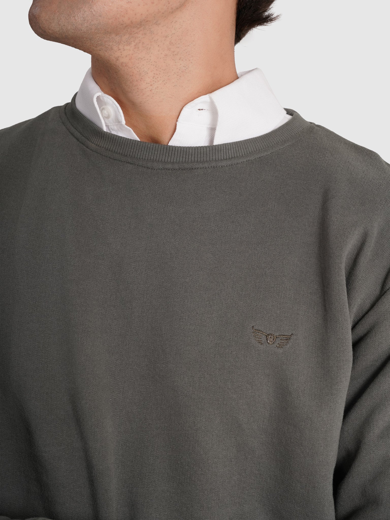 GREEN COTTON HOODIE LONG SLEEVE REGULAR FIT MR. BLUE