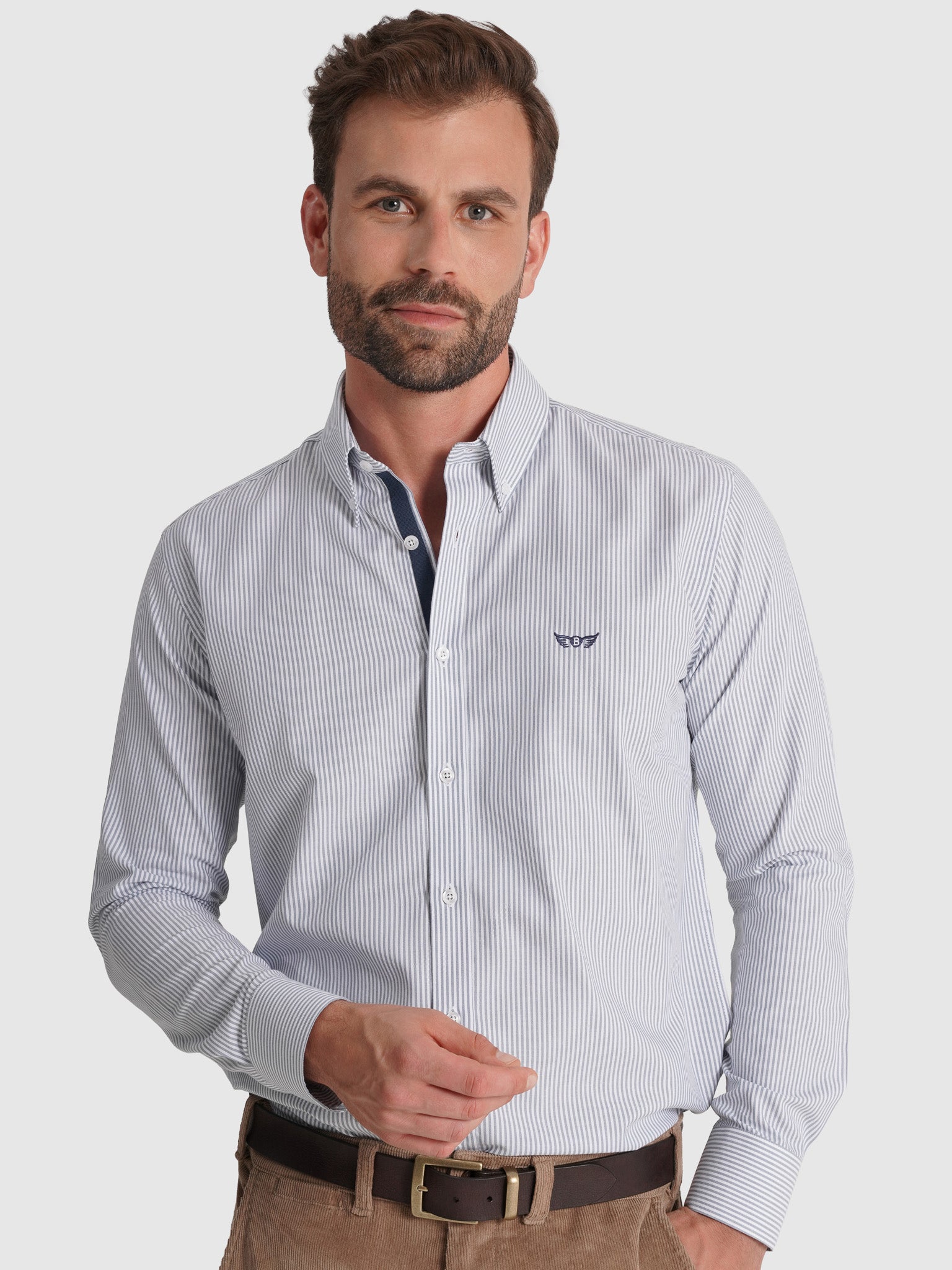 BLUE COTTON SHIRT LONG SLEEVE REGULAR FIT MR. BLUE