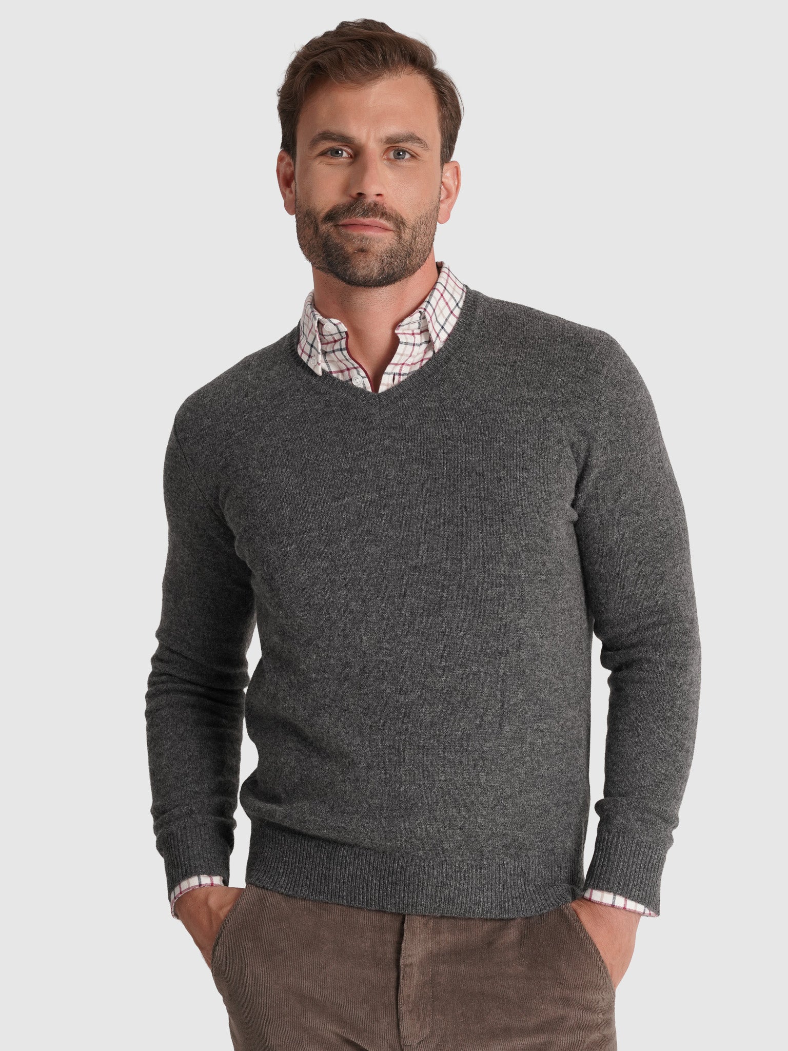 JERSEY DE LANA GRIS MANGA LARGA REGULAR FIT MR. AZUL