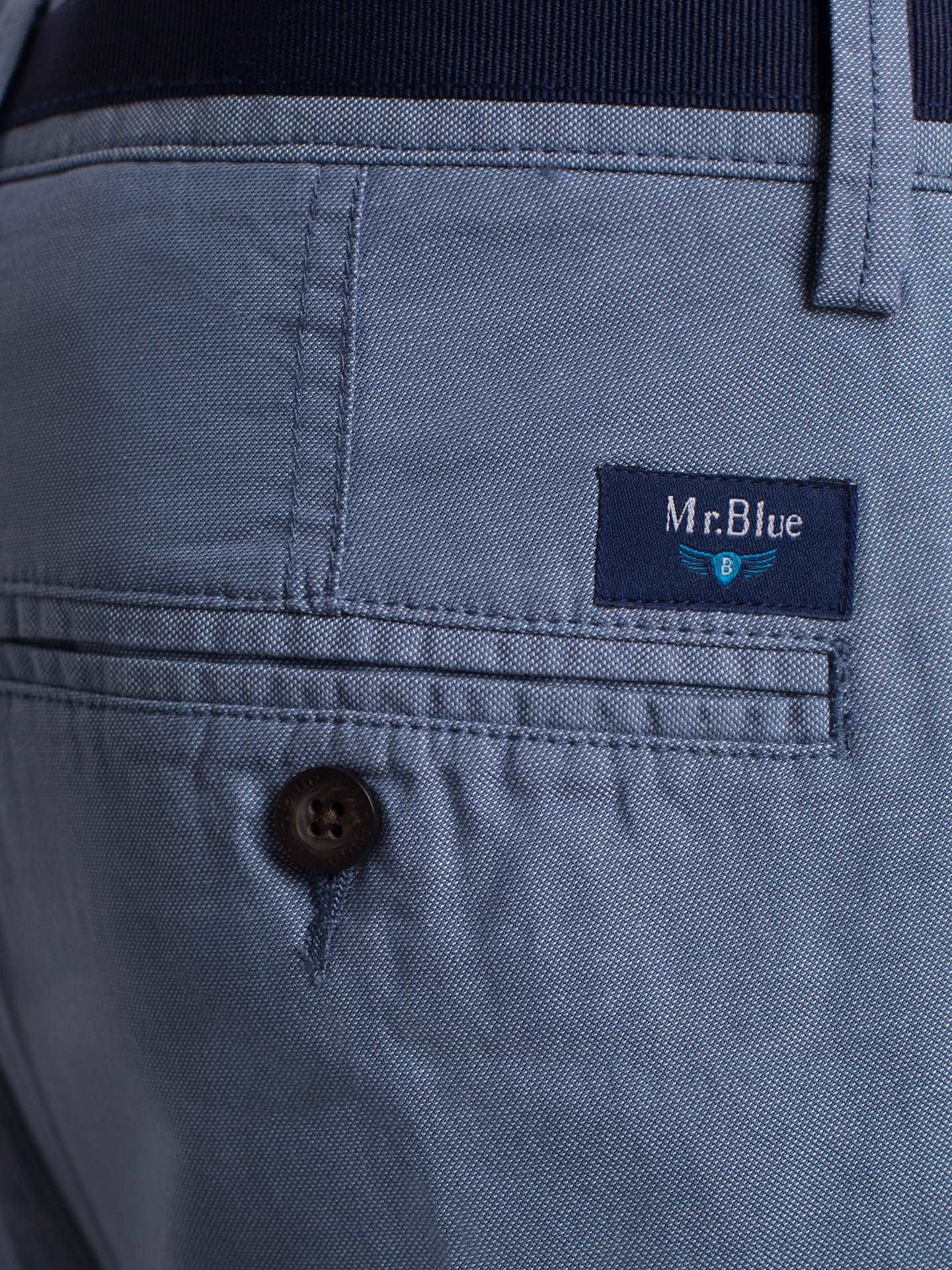 Calças chino Oxford azul claro 100% algodão