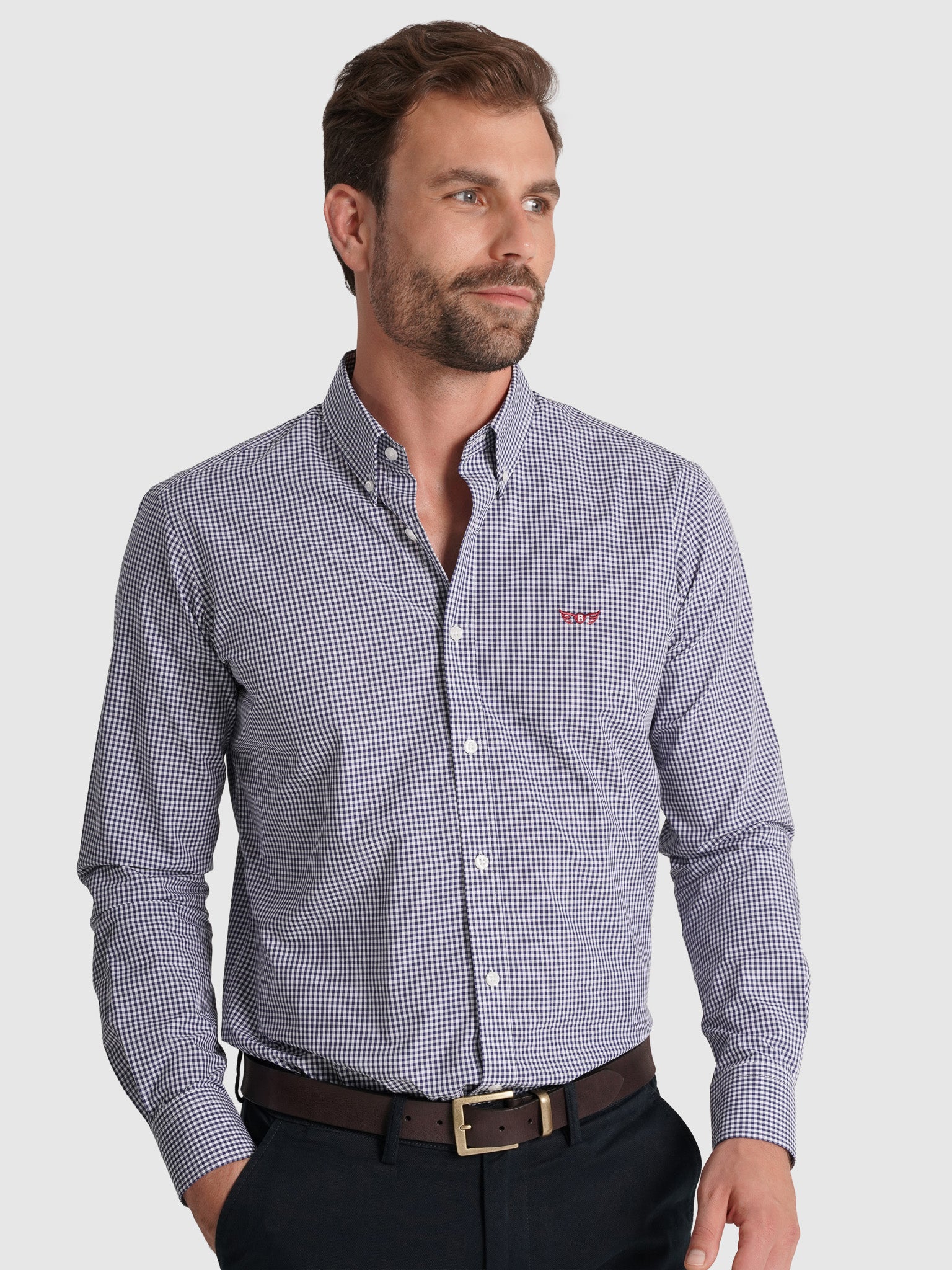 CAMISA ALGODÓN AZUL MANGA LARGA REGULAR FIT MR. AZUL