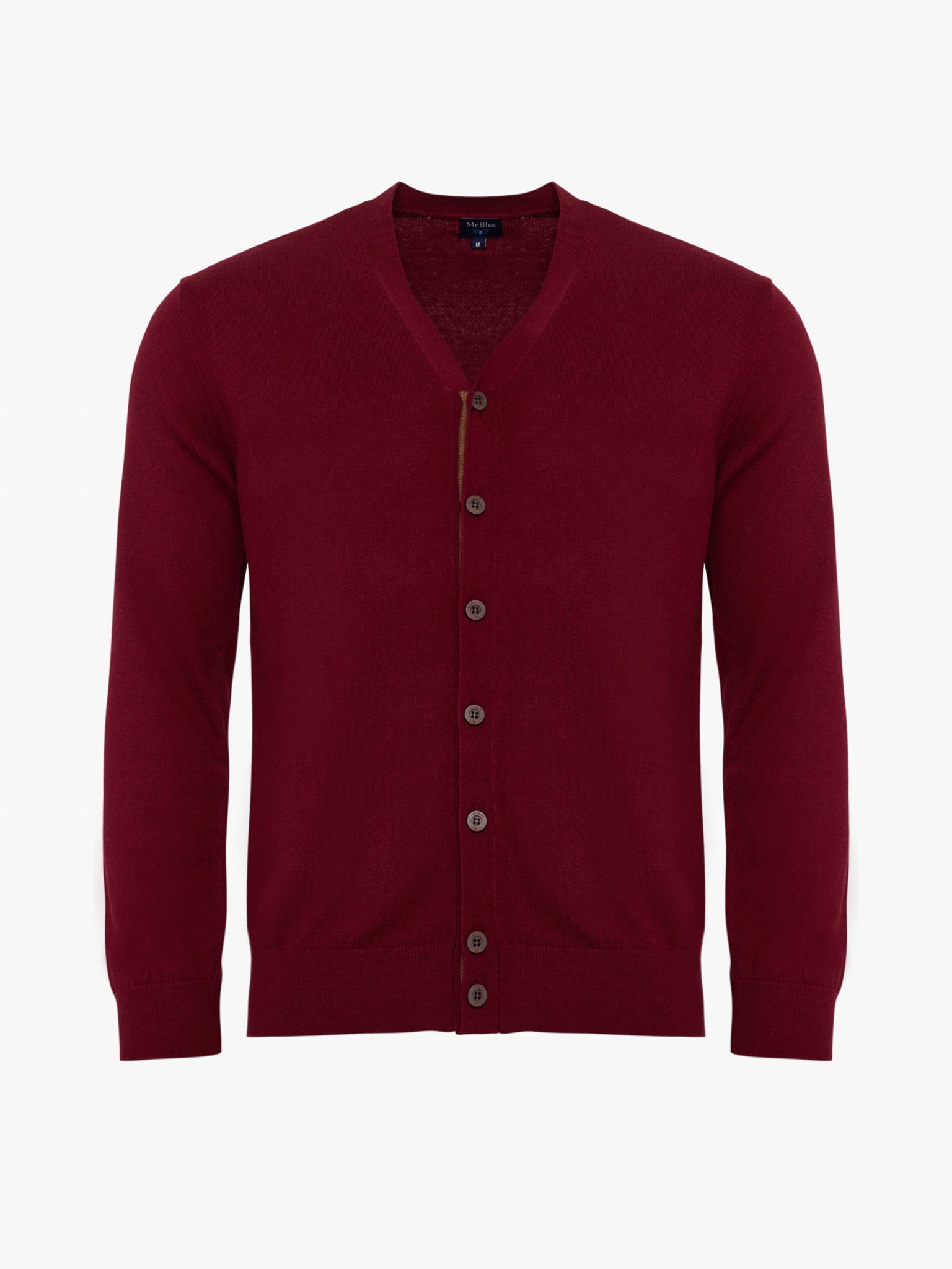 JERSEY DE LANA BURDEOS CON CODERAS MR REGULAR FIT. AZUL