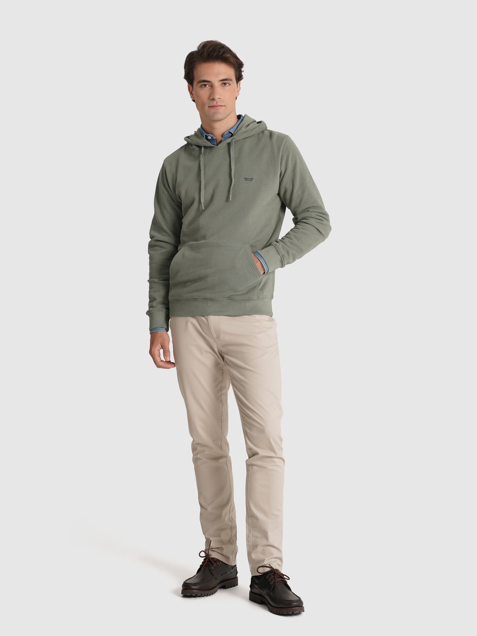SUDADERA VERDE MANGA LARGA REGULAR FIT MR. AZUL