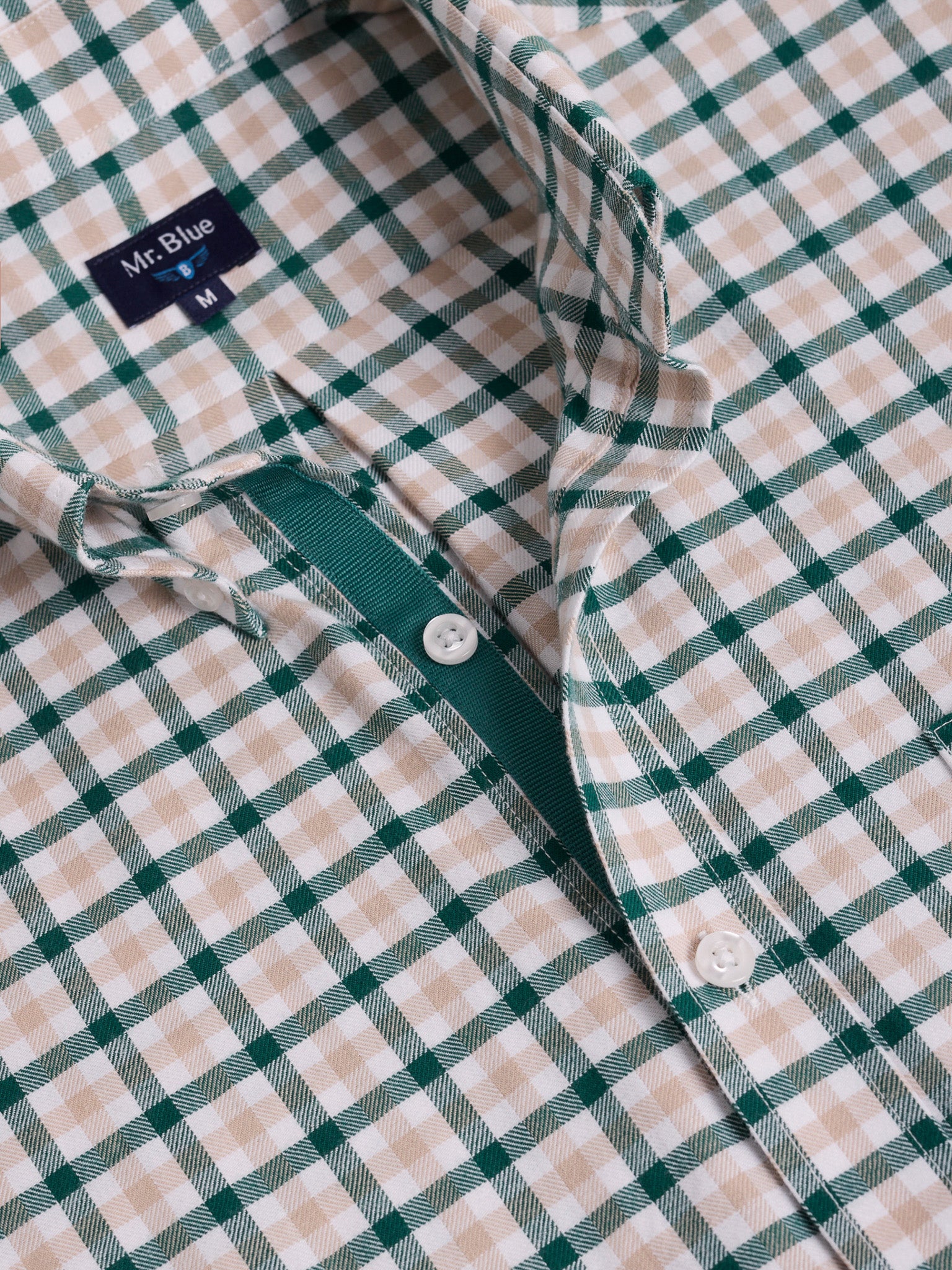 CAMISA ALGODÃO VERDE MANGA COMPRIDA REGULAR FIT MR. BLUE