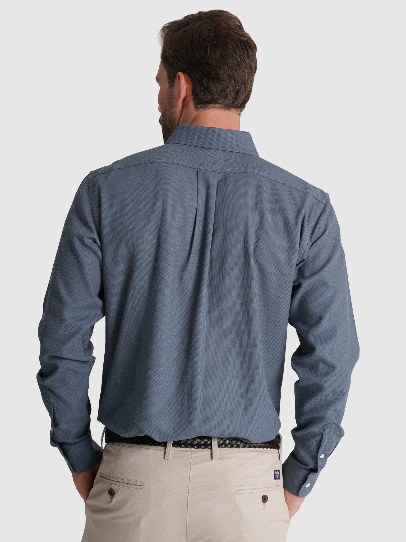 CAMISA ALGODÓN AZUL MANGA LARGA REGULAR FIT MR. AZUL