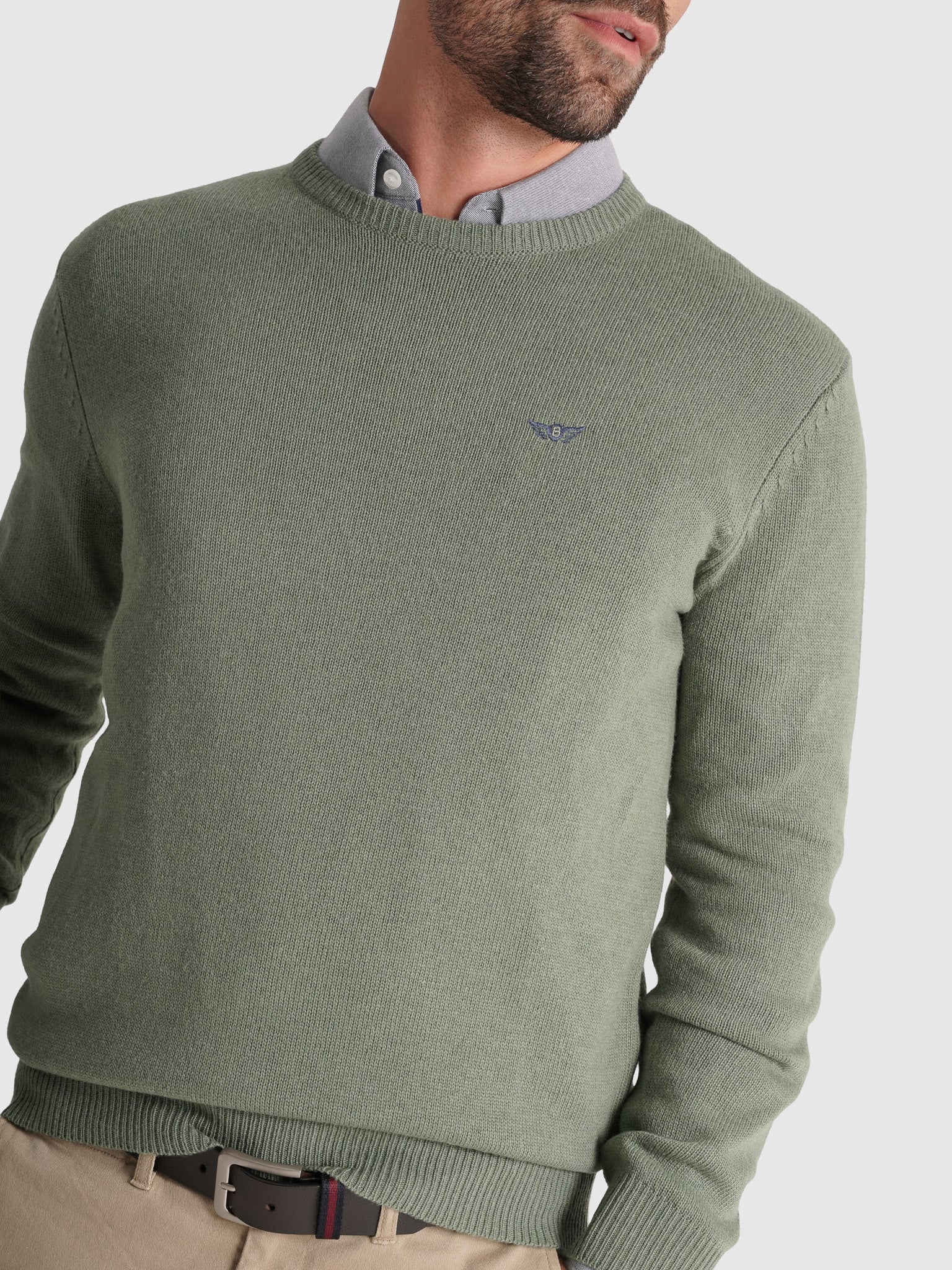 JERSEY DE LANA VERDE MANGA LARGA REGULAR FIT MR. AZUL