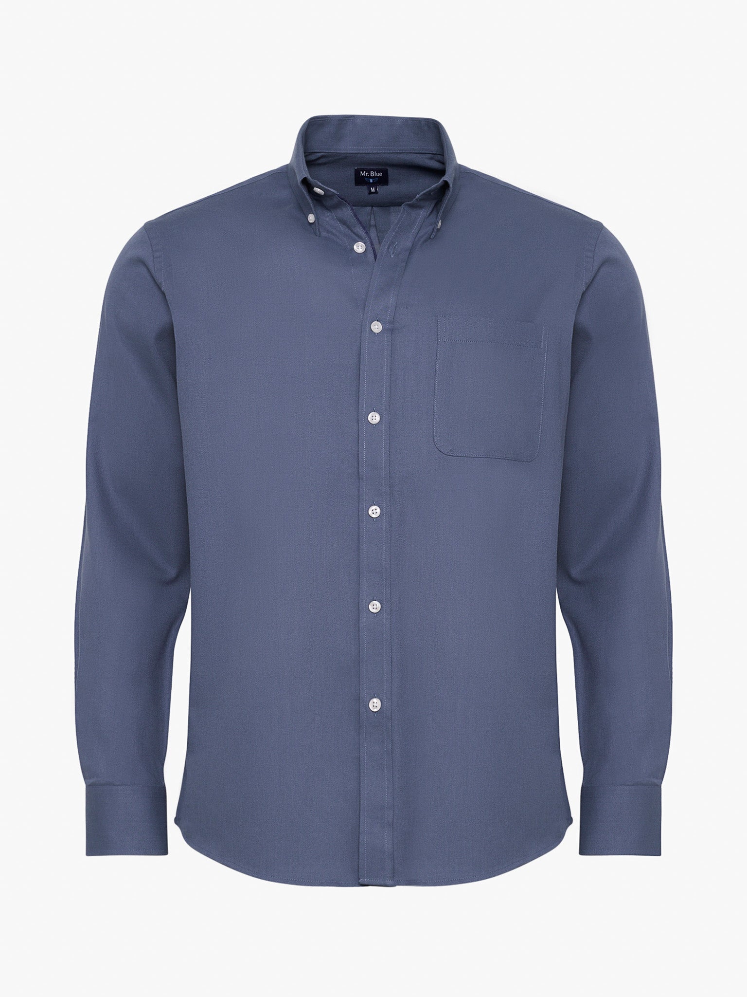 CAMISA ALGODÓN AZUL MANGA LARGA REGULAR FIT MR. AZUL