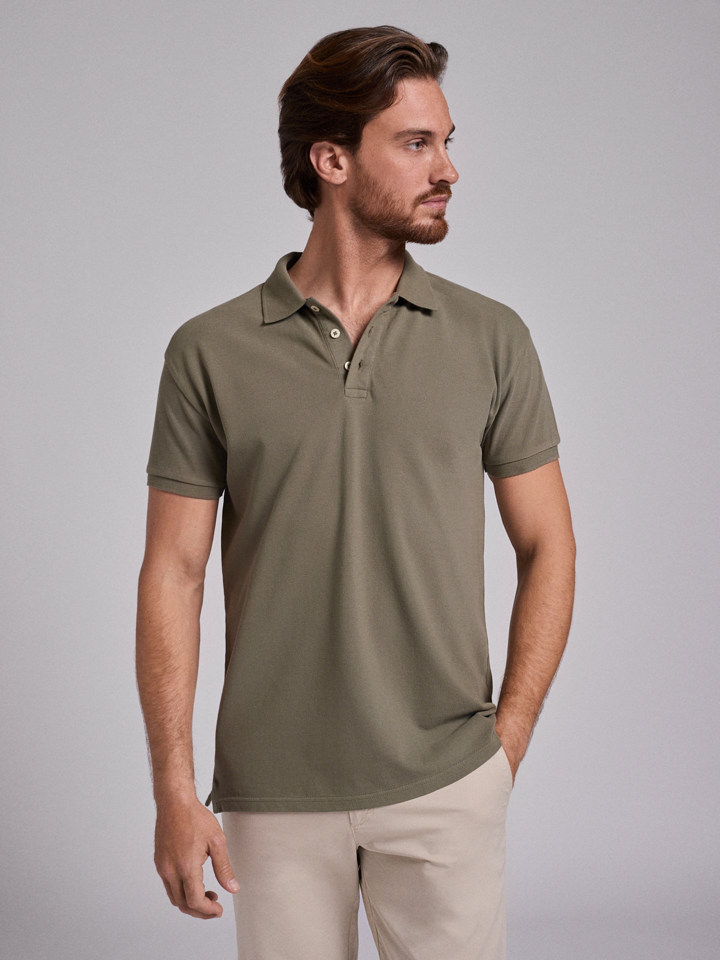 GREEN COTTON POLO SHORT SLEEVE REGULAR FIT MARK BELLUCCI