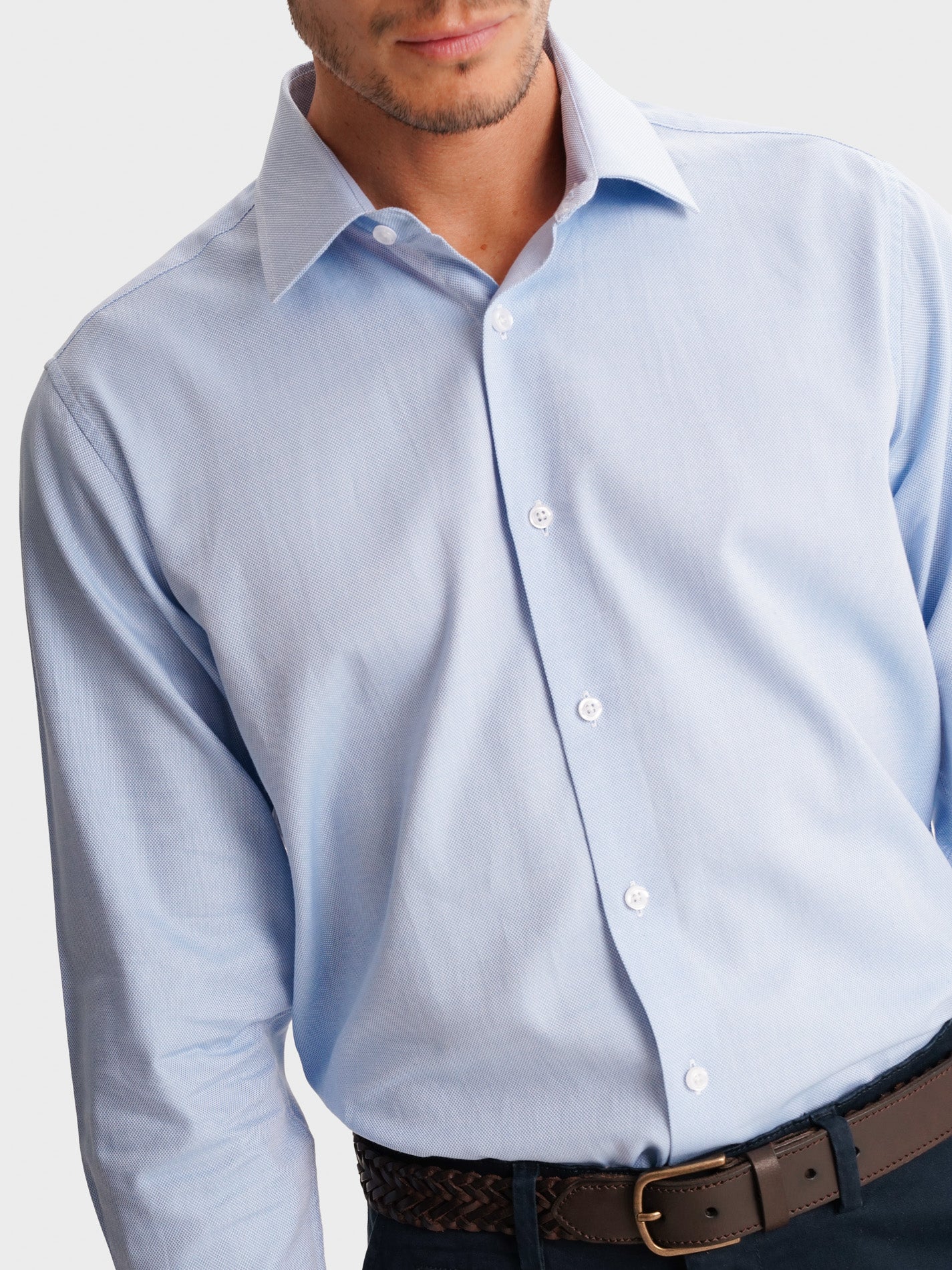 CAMISA MR AZUL SLIM FIT. AZUL