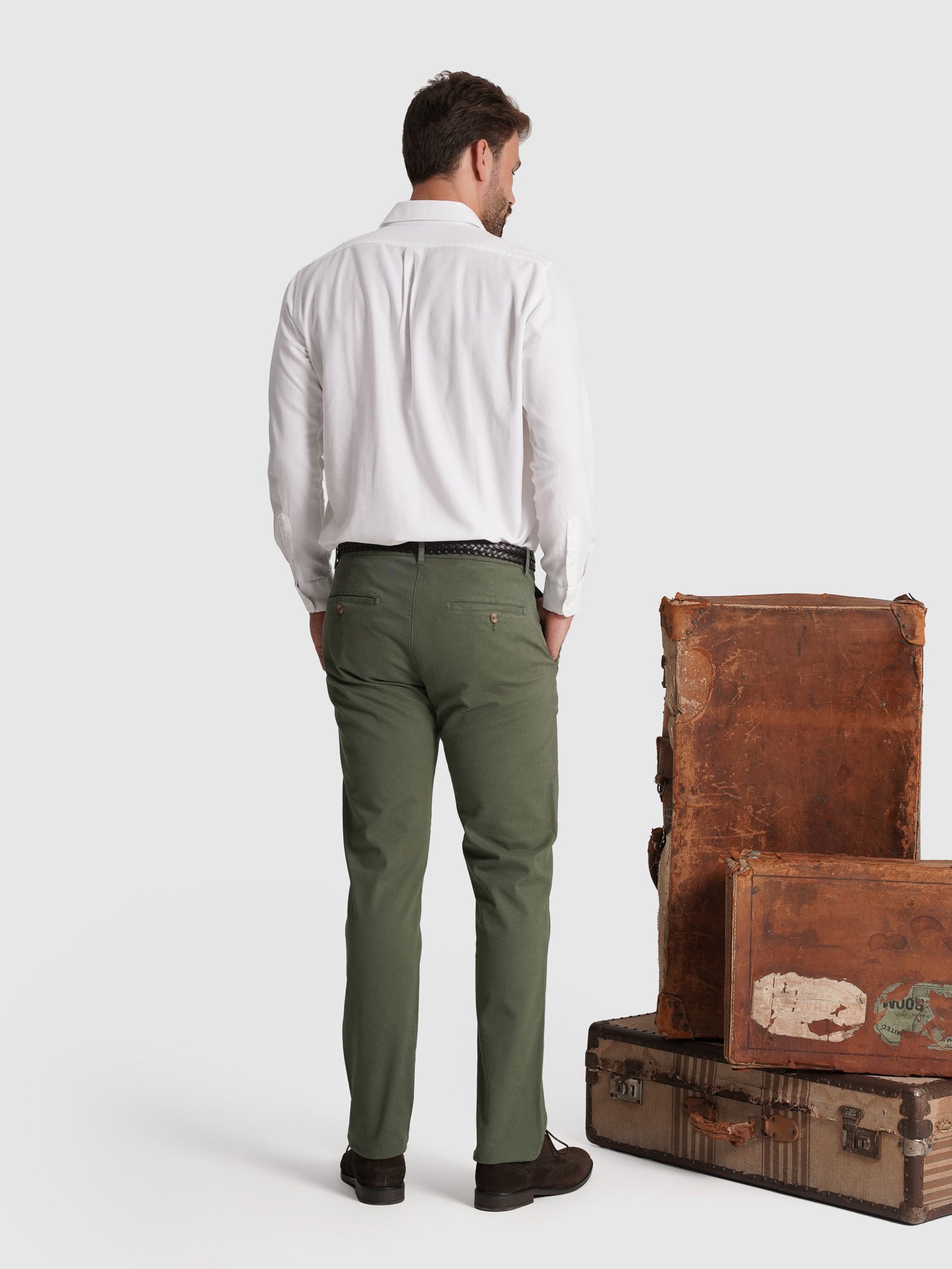 GREEN REGULAR FIT TROUSERS MARK BELLUCCI