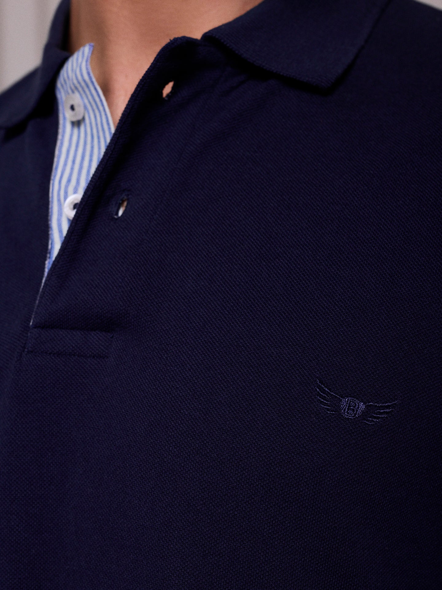 Polo Azul Manga Curta Regular Fit Mr. Blue