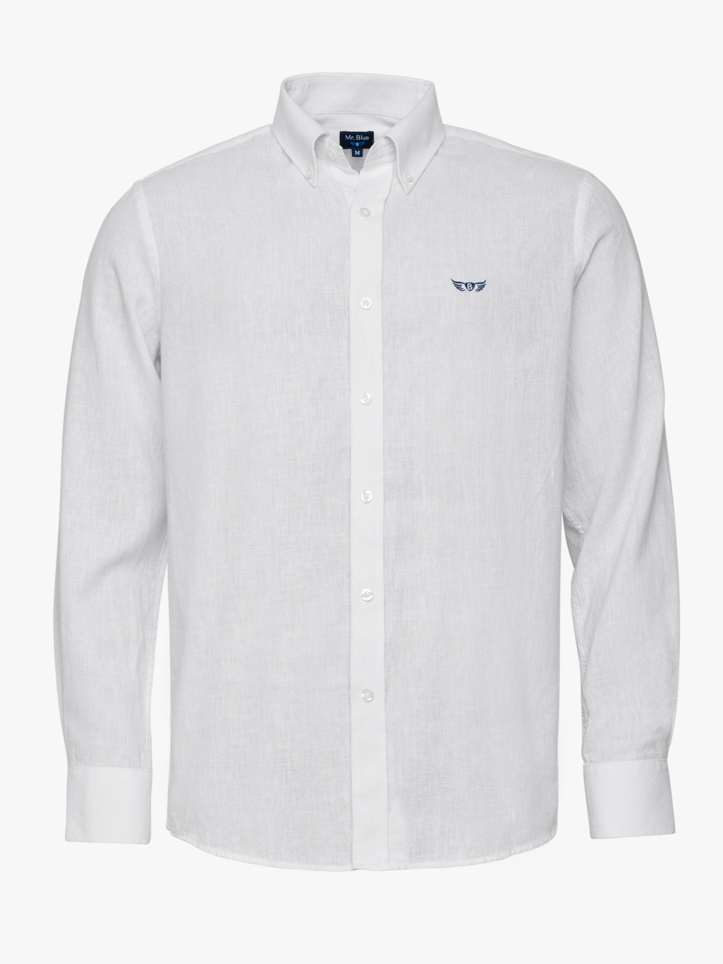 CAMISA LINHO BRANCA MANGA COMPRIDA REGULAR FIT MR. BLUE