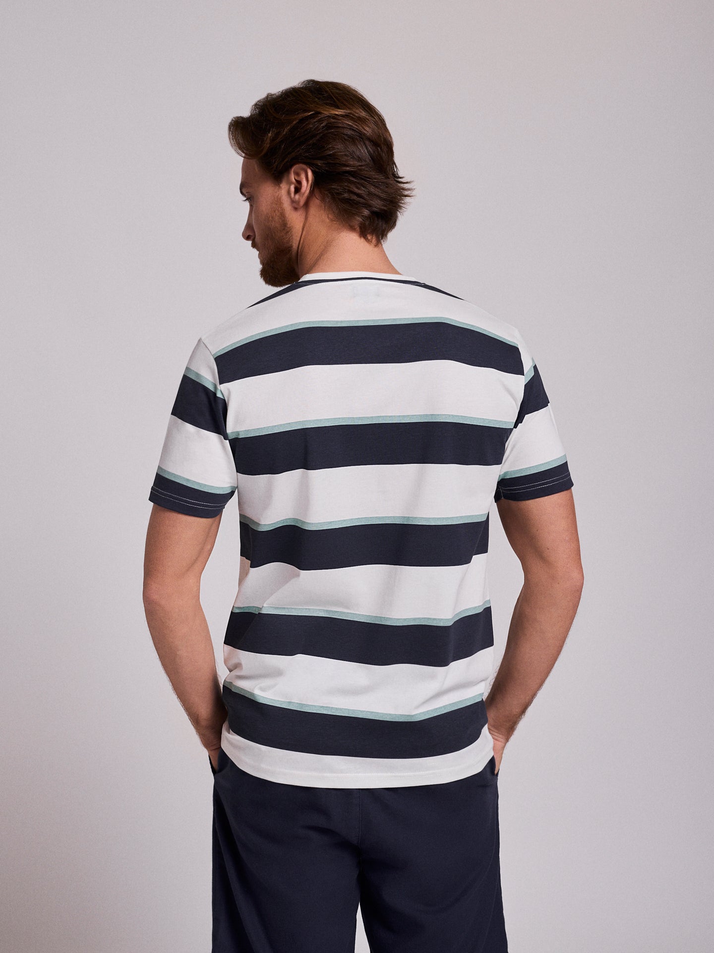 T-SHIRT ALGODÃO AZUL MANGA CURTA REGULAR FIT MR. BLUE