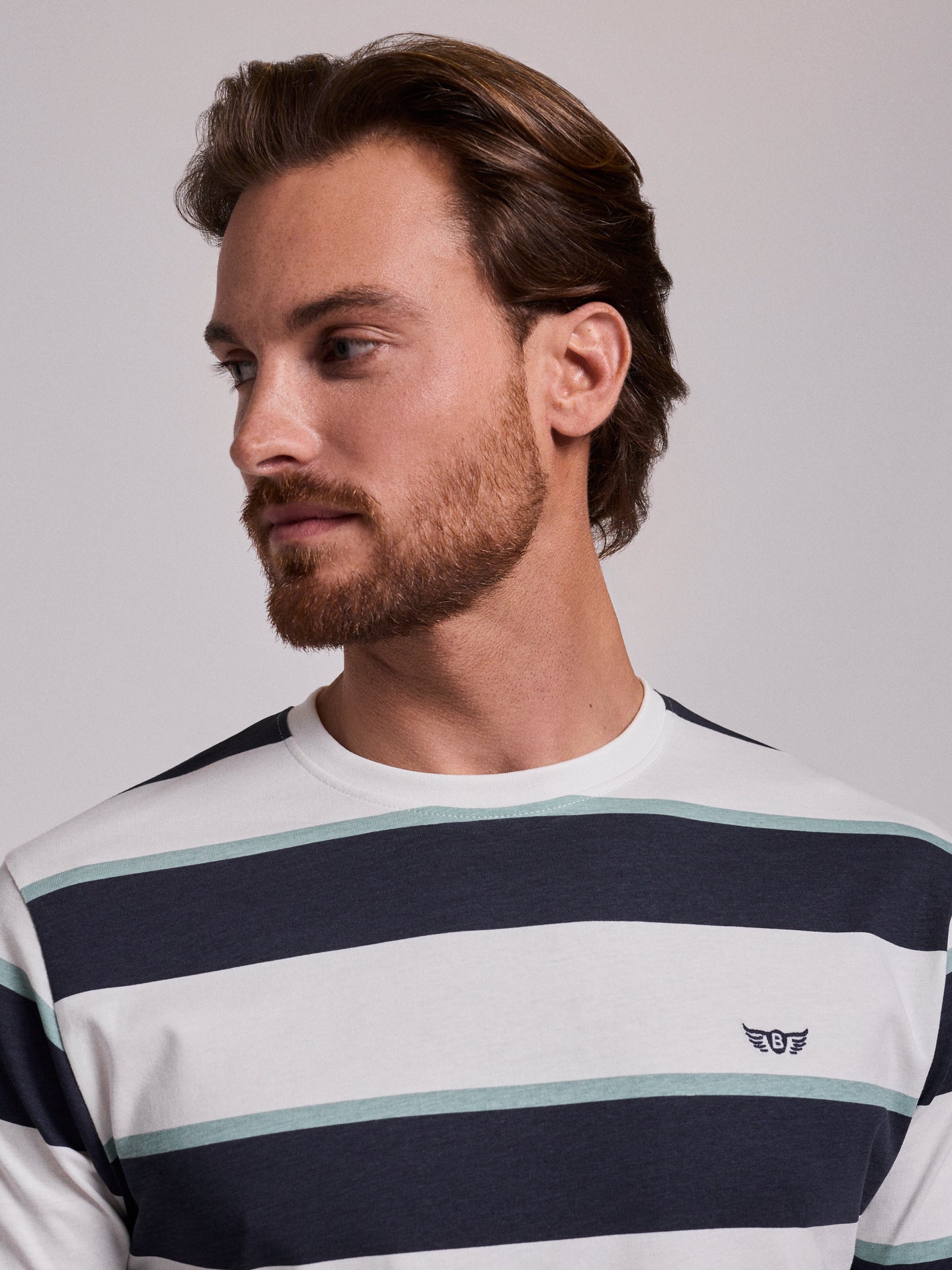 T-SHIRT ALGODÃO AZUL MANGA CURTA REGULAR FIT MR. BLUE