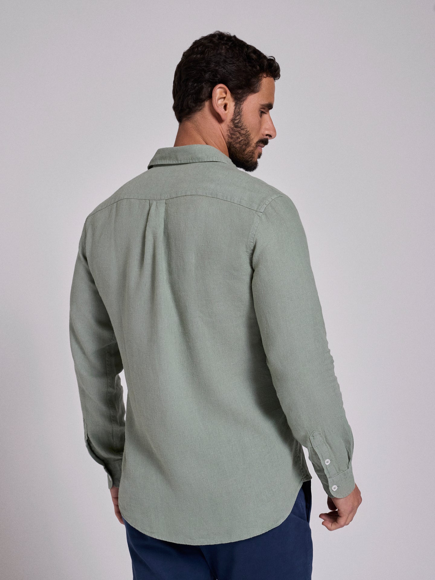 CAMISA LINHO VERDE MANGA COMPRIDA TAILORED FIT MARK BELLUCCI