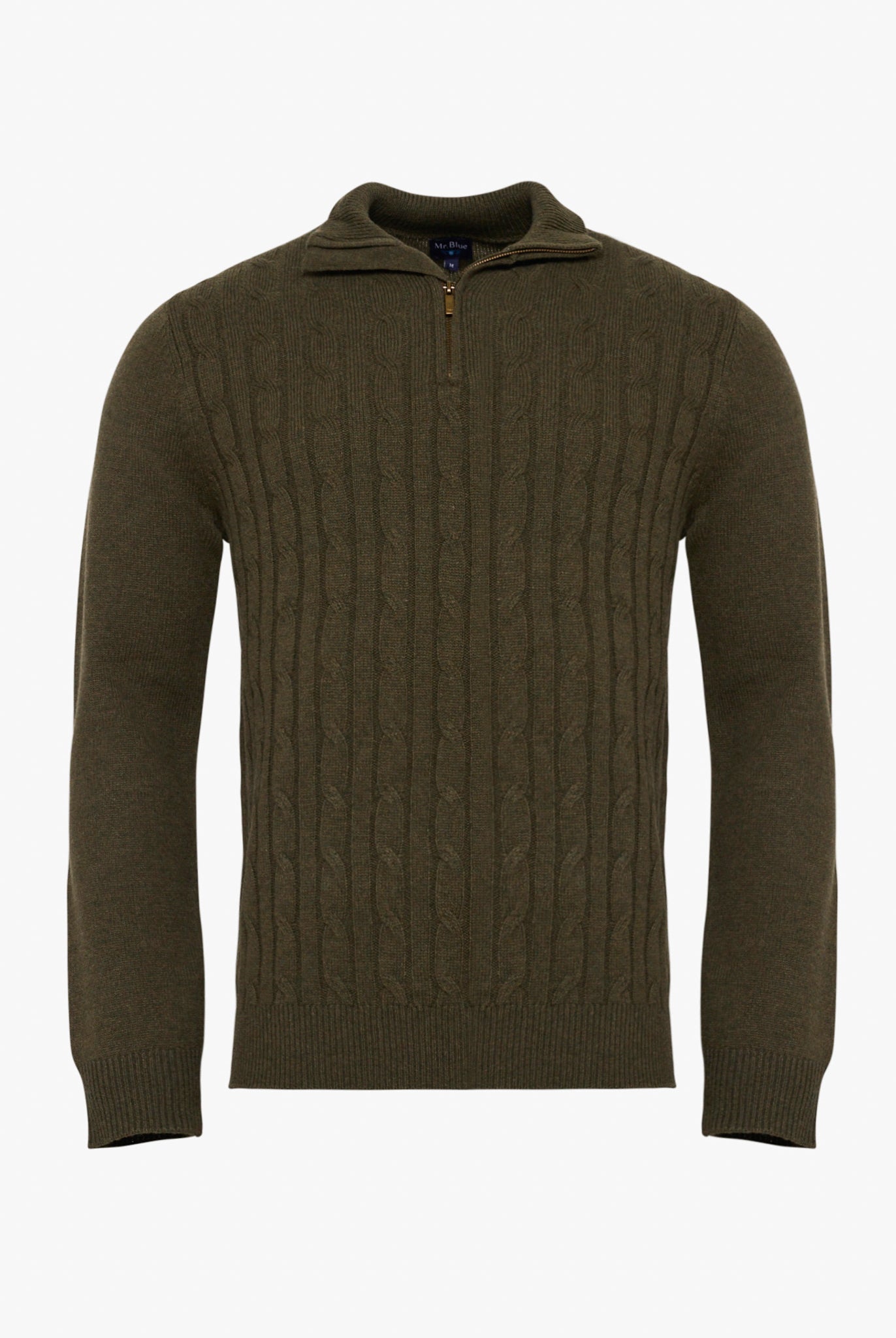 Pullover Lã Verde Com Cotoveleira Regular Fit Mr. Blue