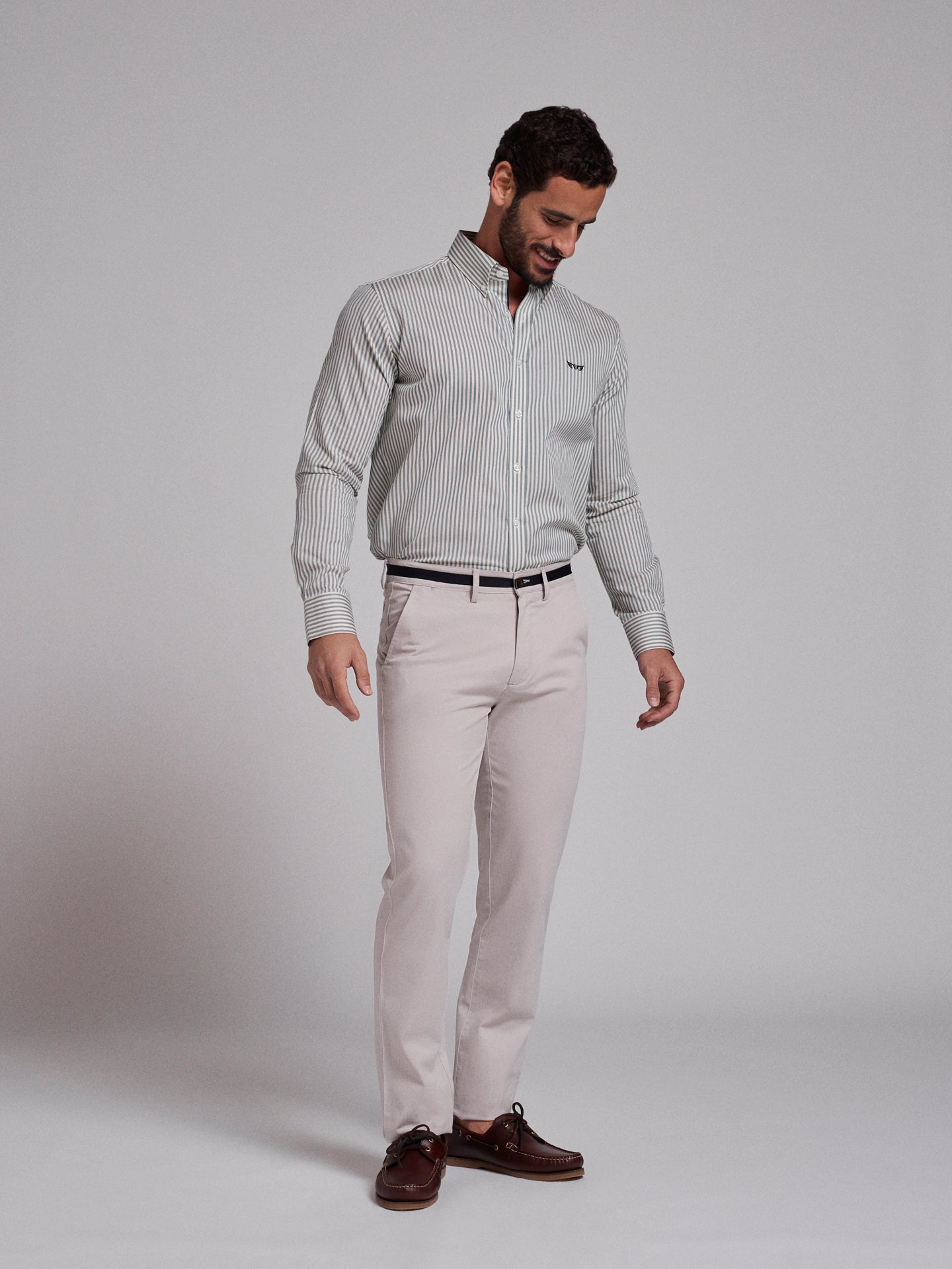 Calça Algodão Cinzentas Regular Fit Mr. Blue