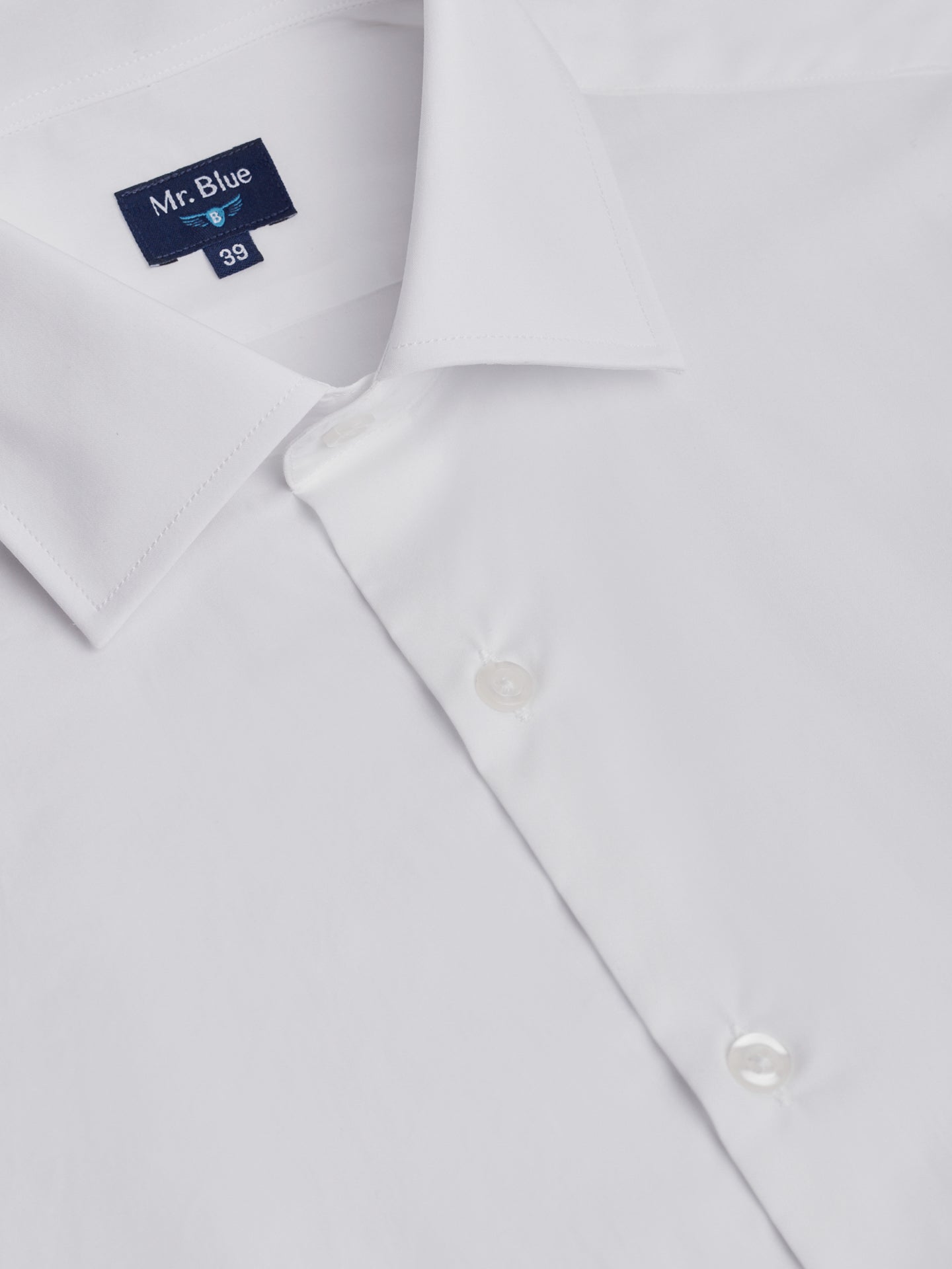 WHITE REGULAR FIT MR SHIRT. BLUE