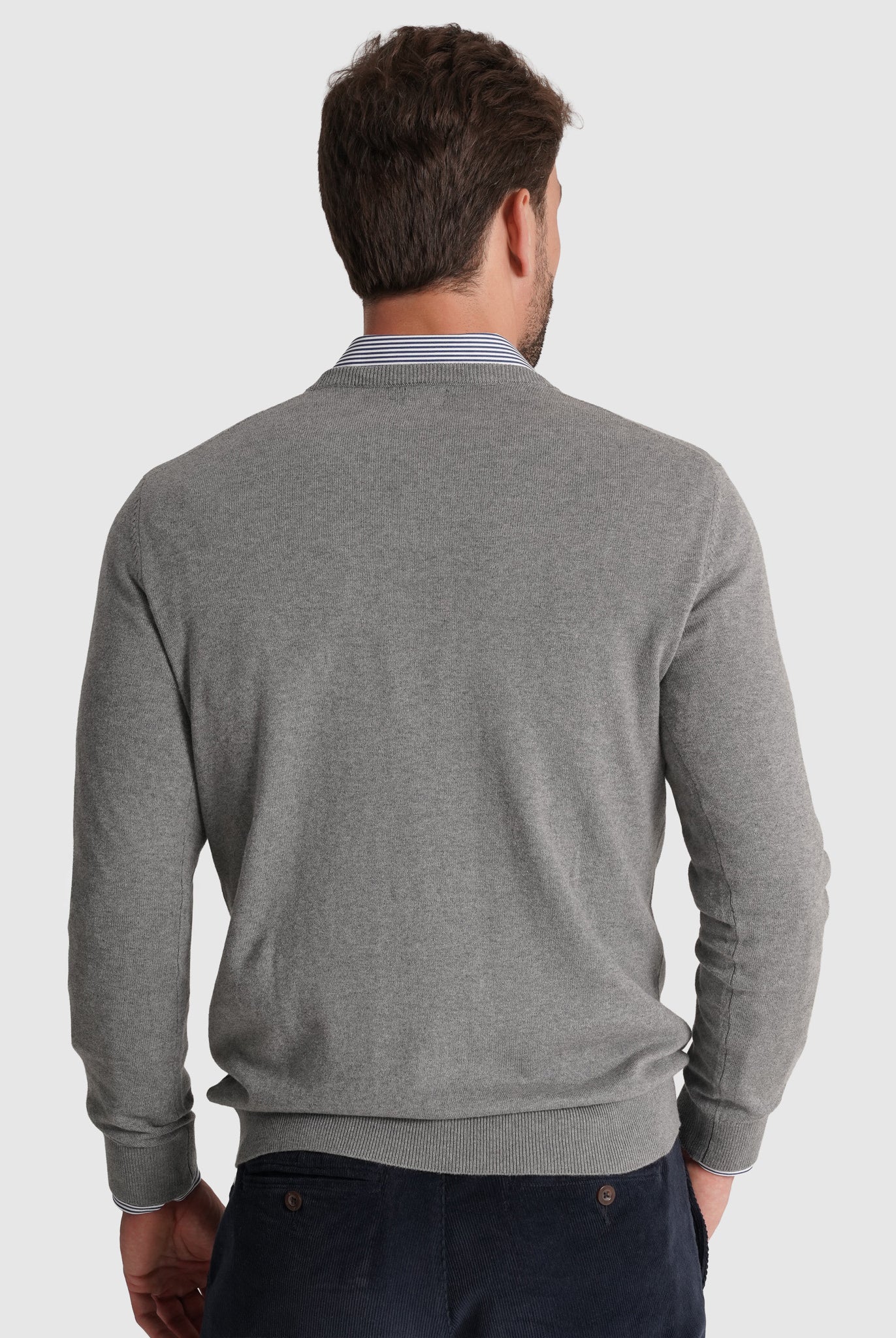 Pullover Caxemira Cinzento Manga Comprida Regular Fit Mr. Blue