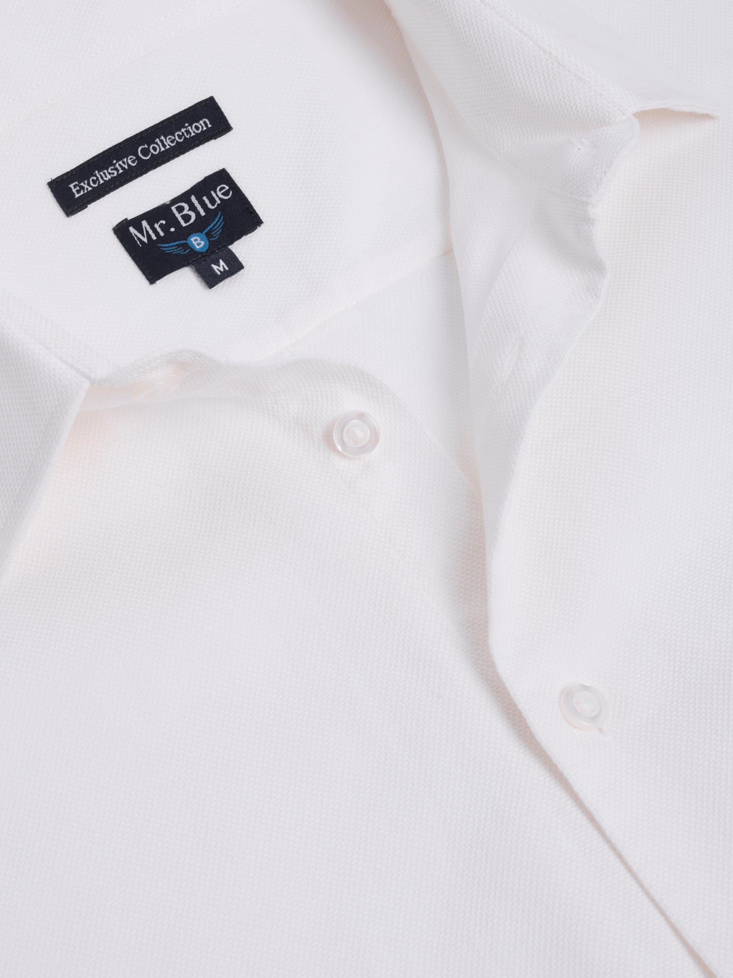 CAMISA ALGODÃO BRANCA MANGA COMPRIDA REGULAR FIT MR. BLUE