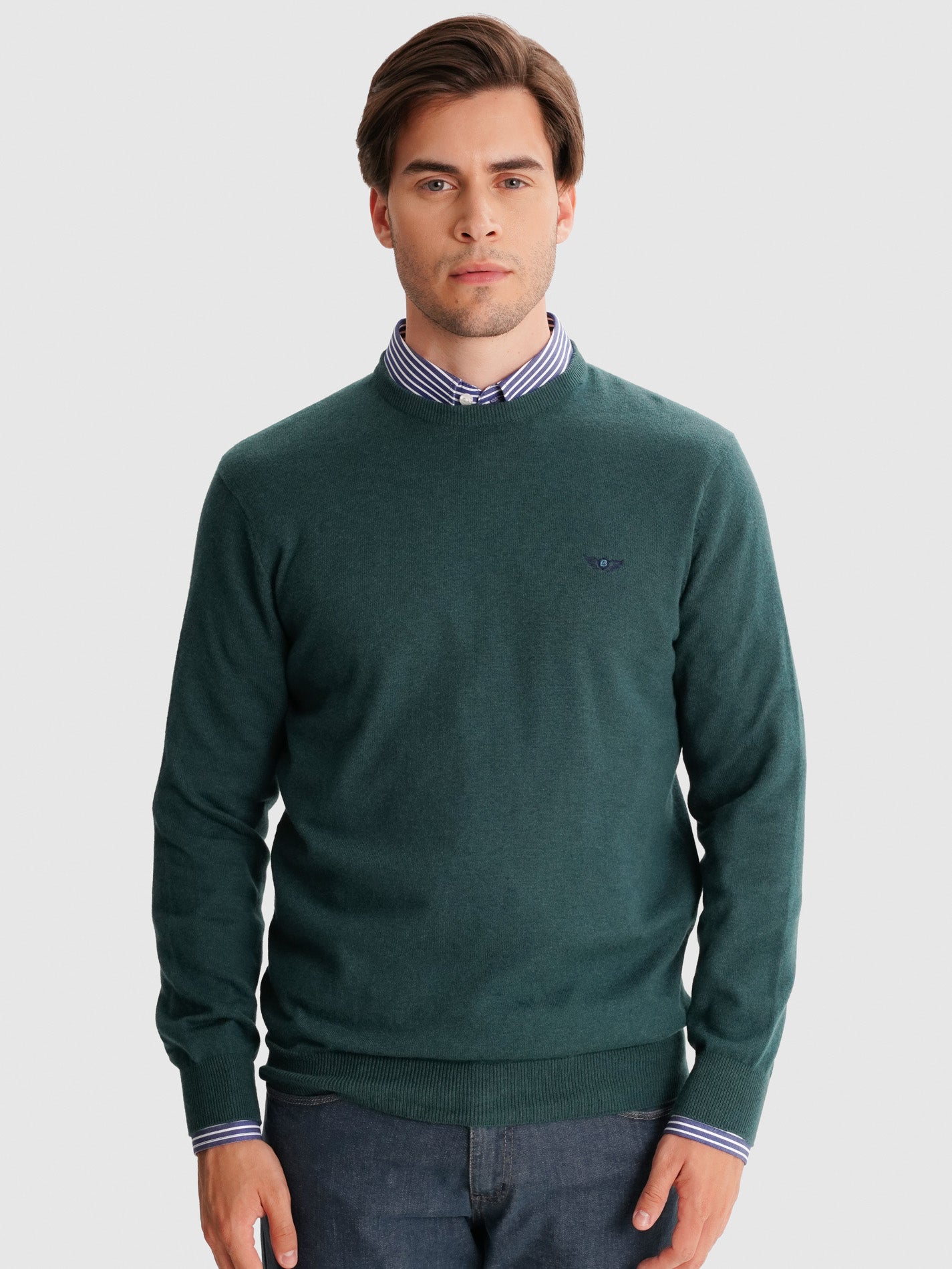 GREEN THIN PULLOVER LONG SLEEVE REGULAR FIT MR. BLUE