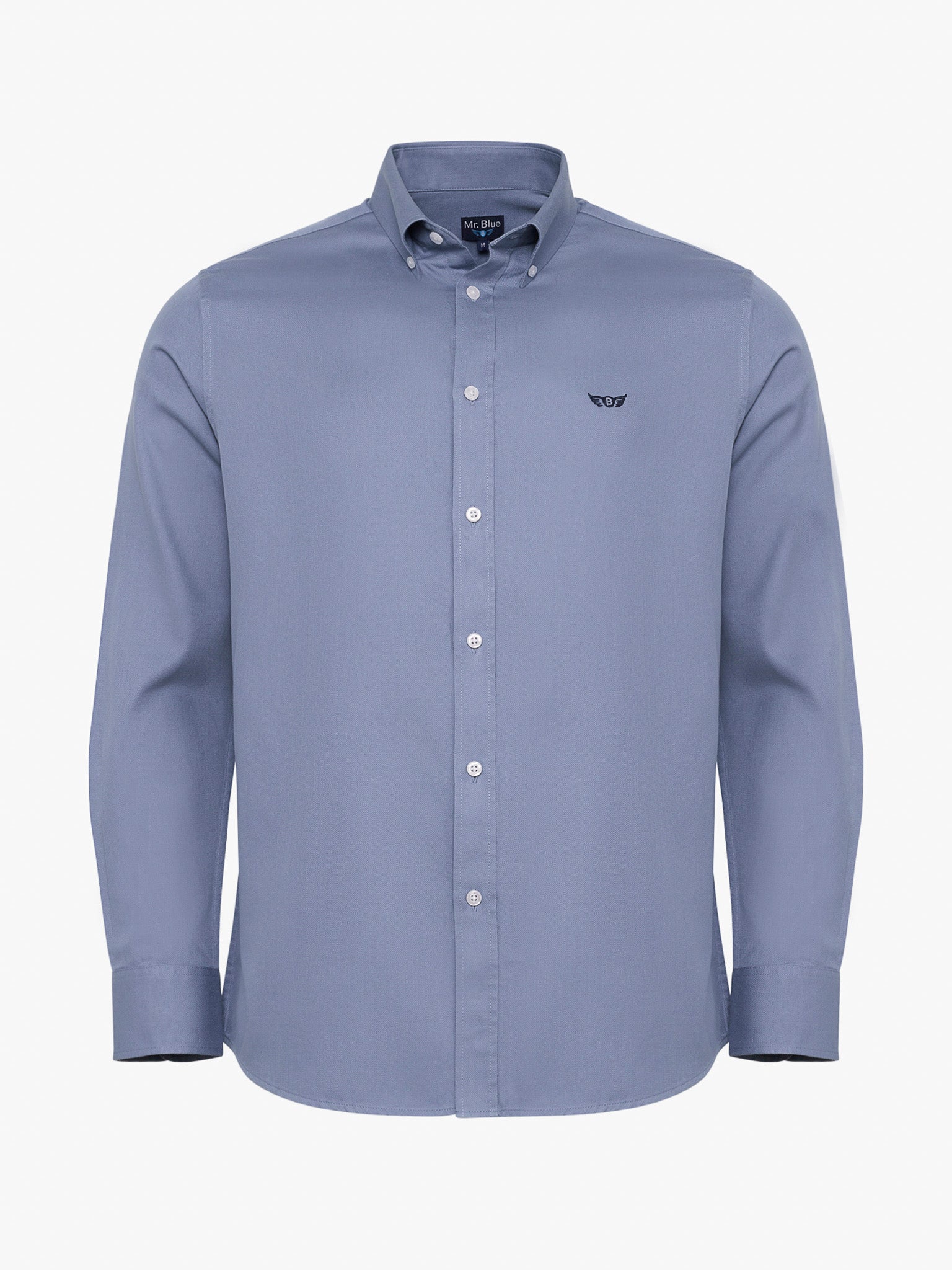 CAMISA ALGODÓN AZUL MANGA LARGA REGULAR FIT MR. AZUL