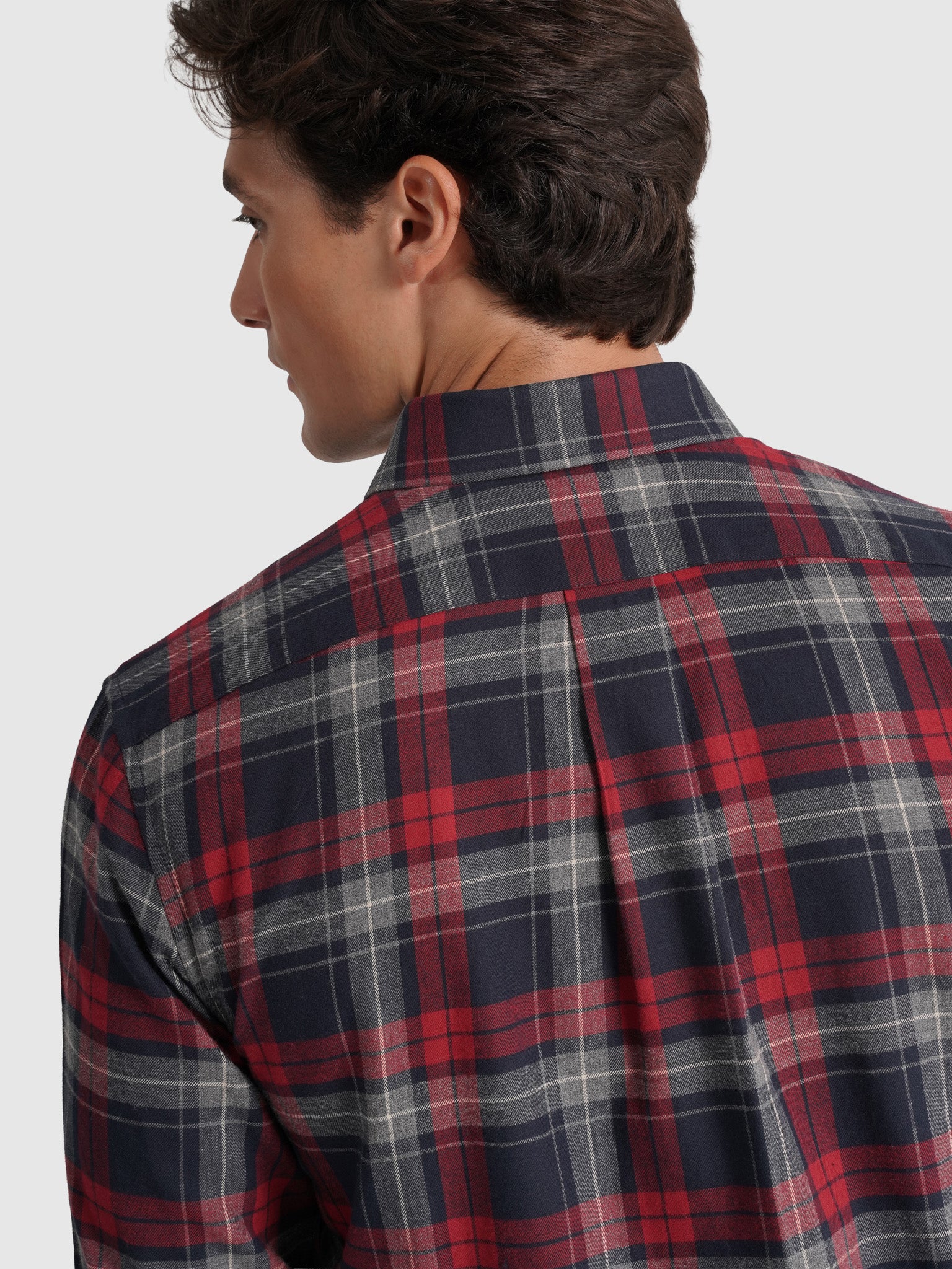 CAMISA FLANELA AZUL MANGA COMPRIDA REGULAR FIT MR. BLUE