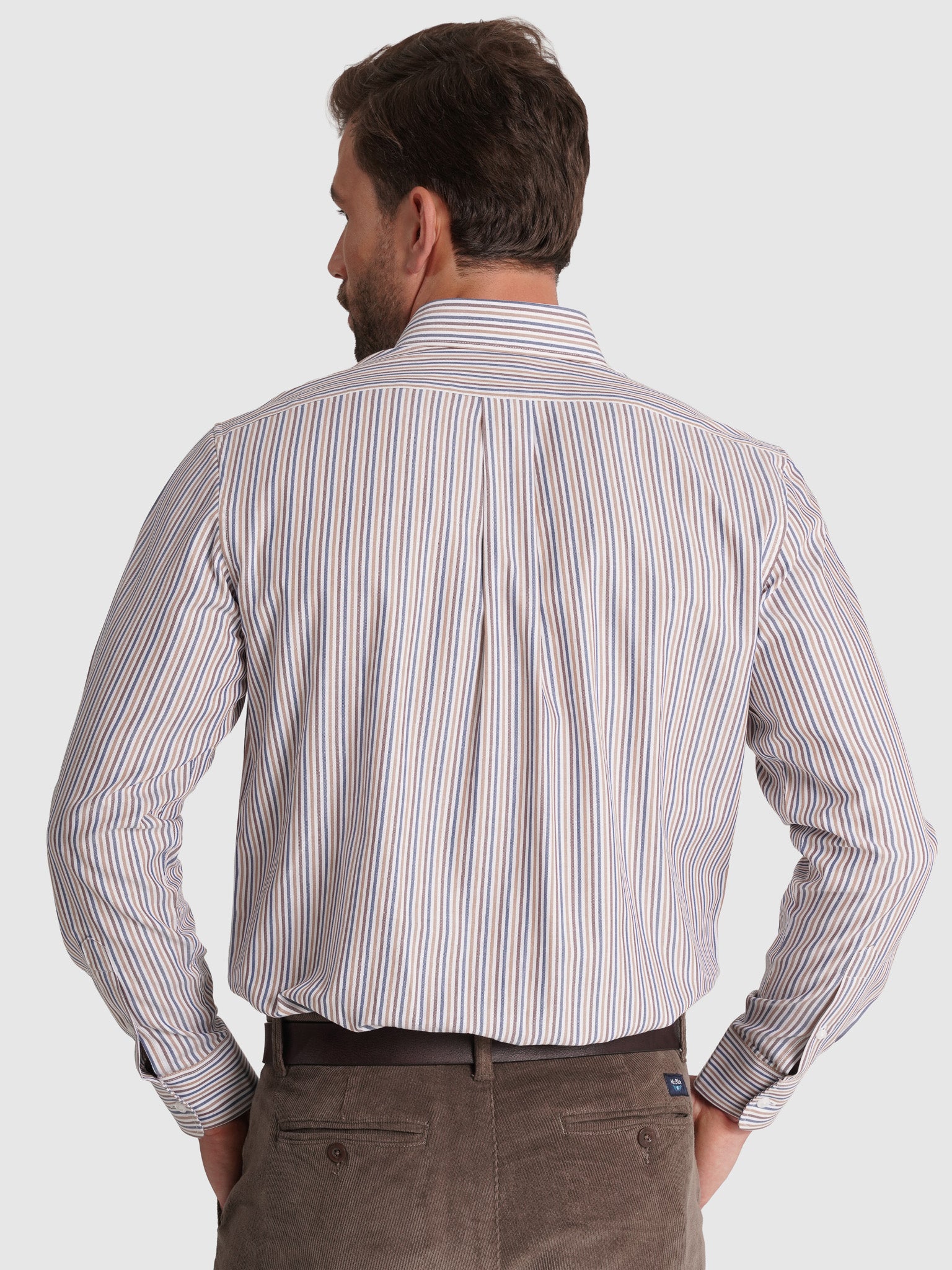 CAMISA ALGODÓN BLANCA MANGA LARGA REGULAR FIT MR. AZUL