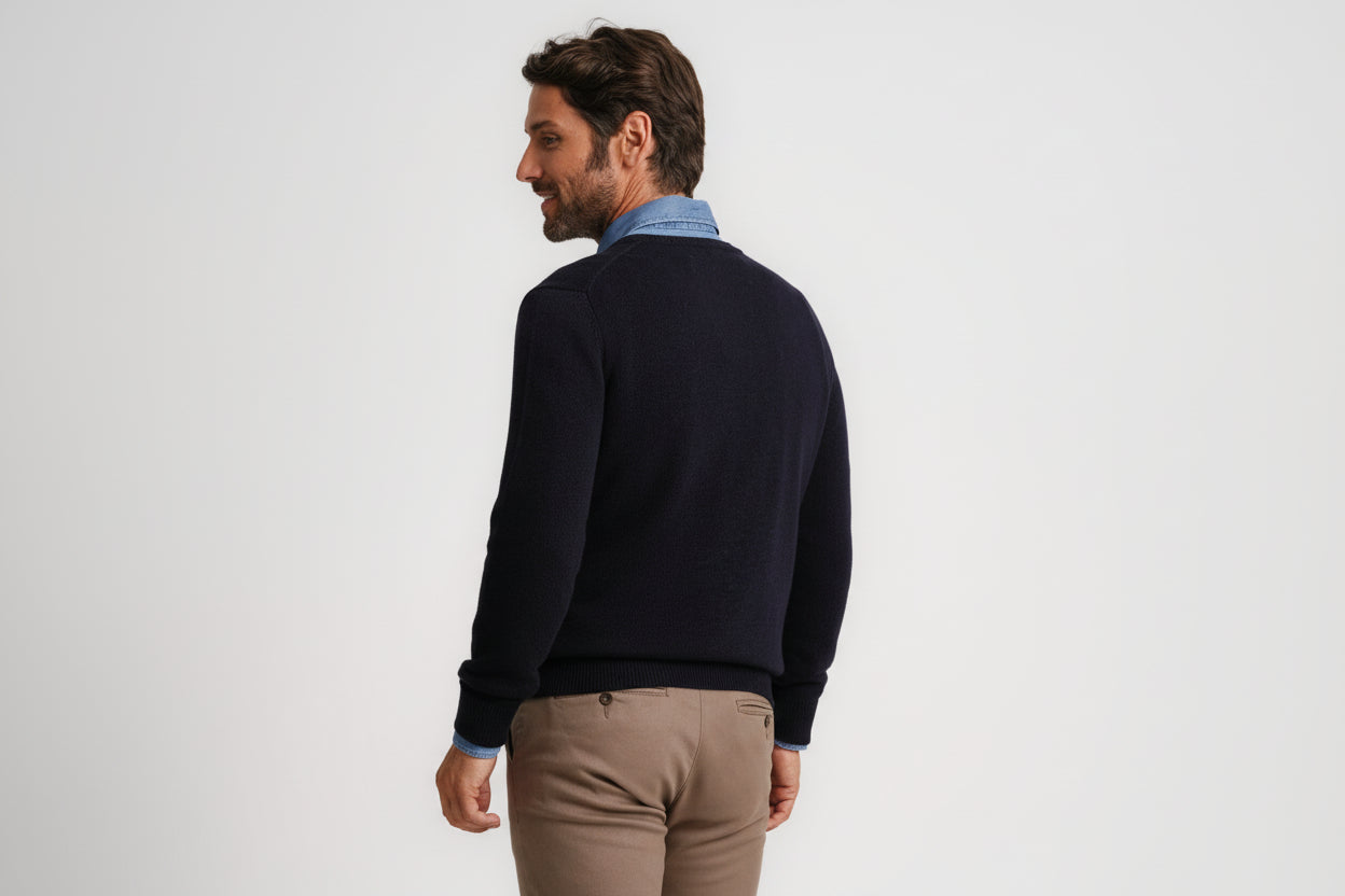 Pullover Lã Grosso Azul Mr. Blue