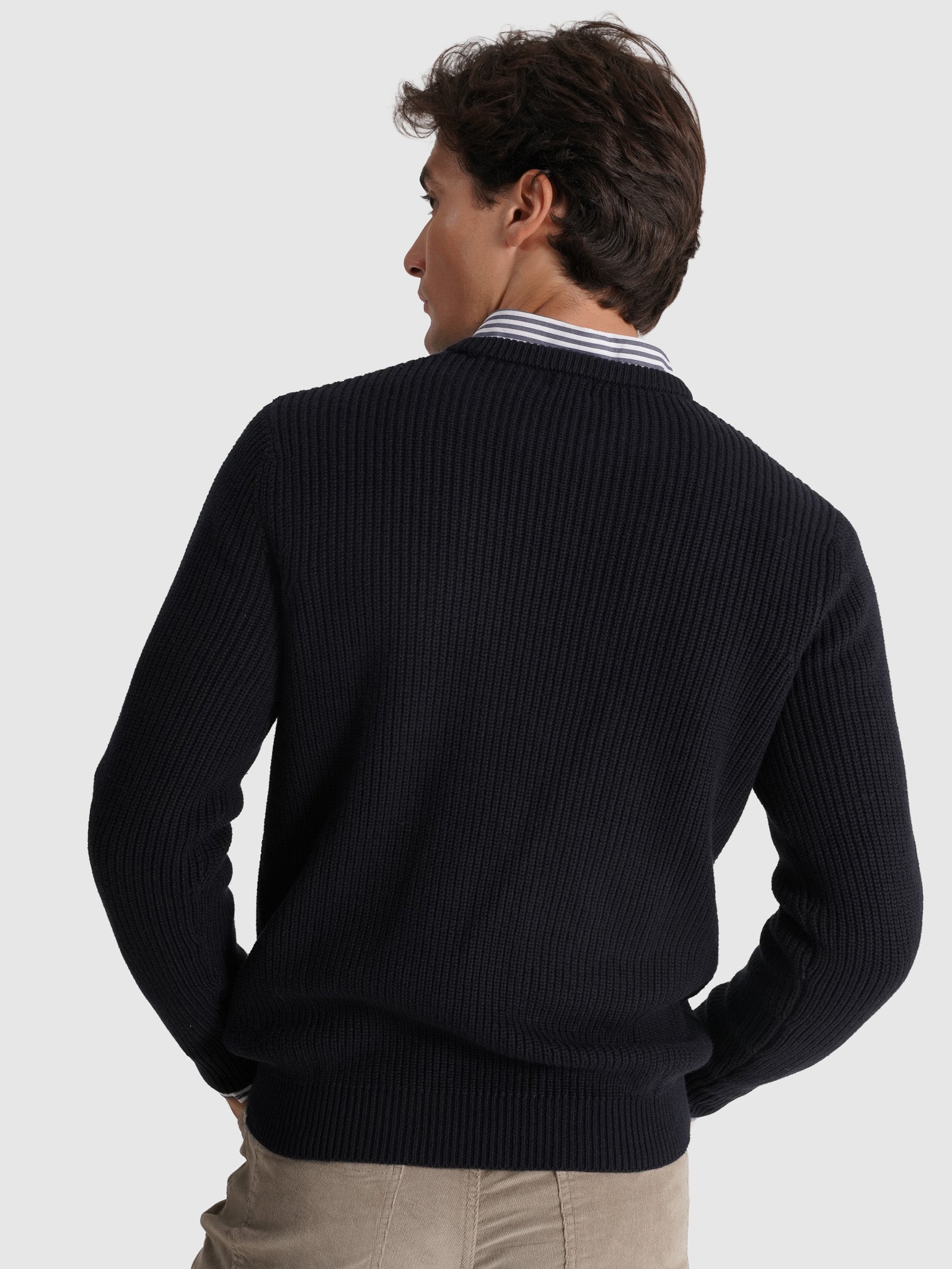 PULLOVER ALGODÃO AZUL MANGA COMPRIDA REGULAR FIT MR. BLUE