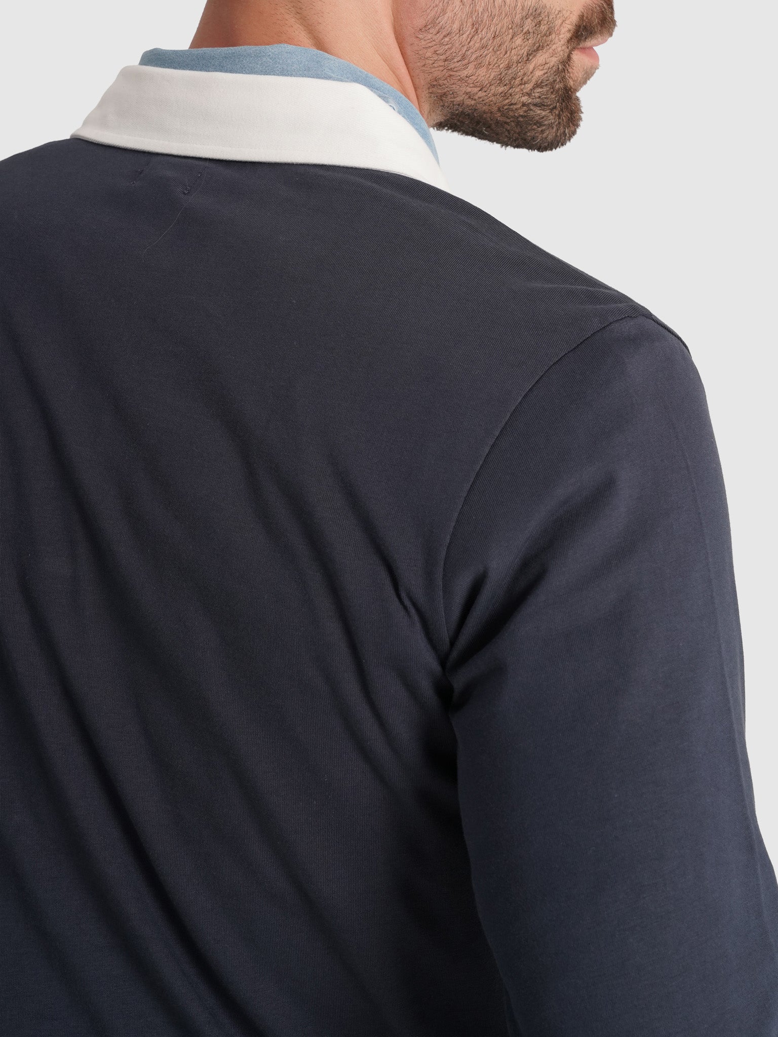 RUGBIE ALGODÃO AZUL MANGA COMPRIDA REGULAR FIT MR. BLUE