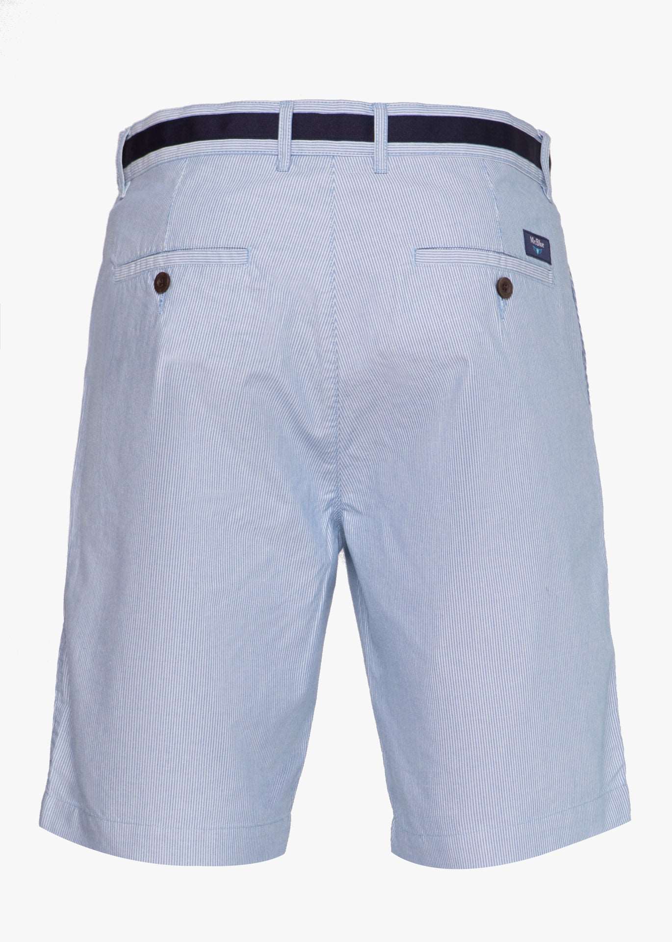 Bermudas Clássicas riscas finas detalhe cós