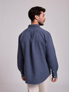 CAMISA ALGODÃO AZUL MANGA COMPRIDA REGULAR FIT MR. BLUE