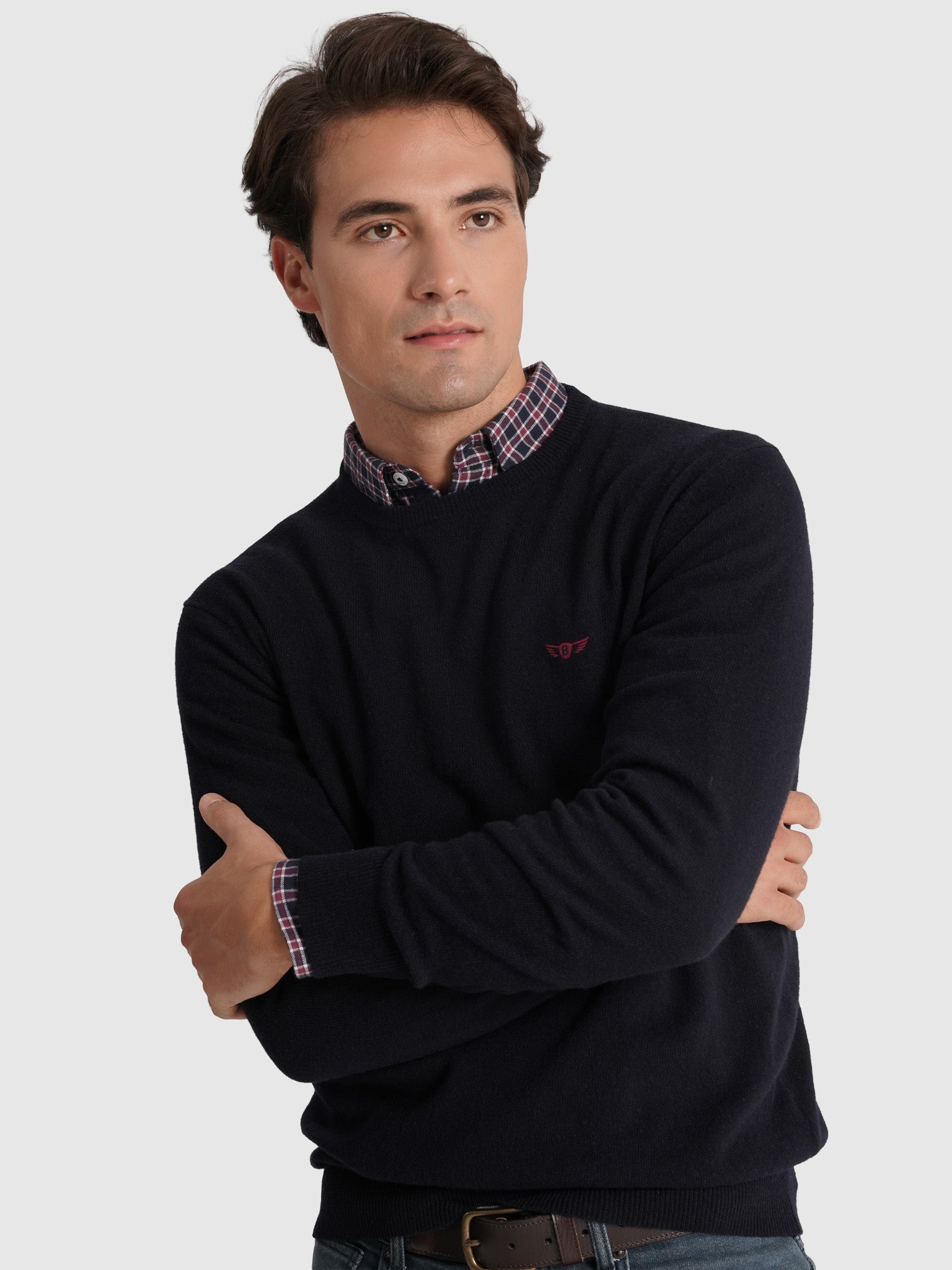 BLUE WOOL PULLOVER LONG SLEEVE REGULAR FIT MR. BLUE