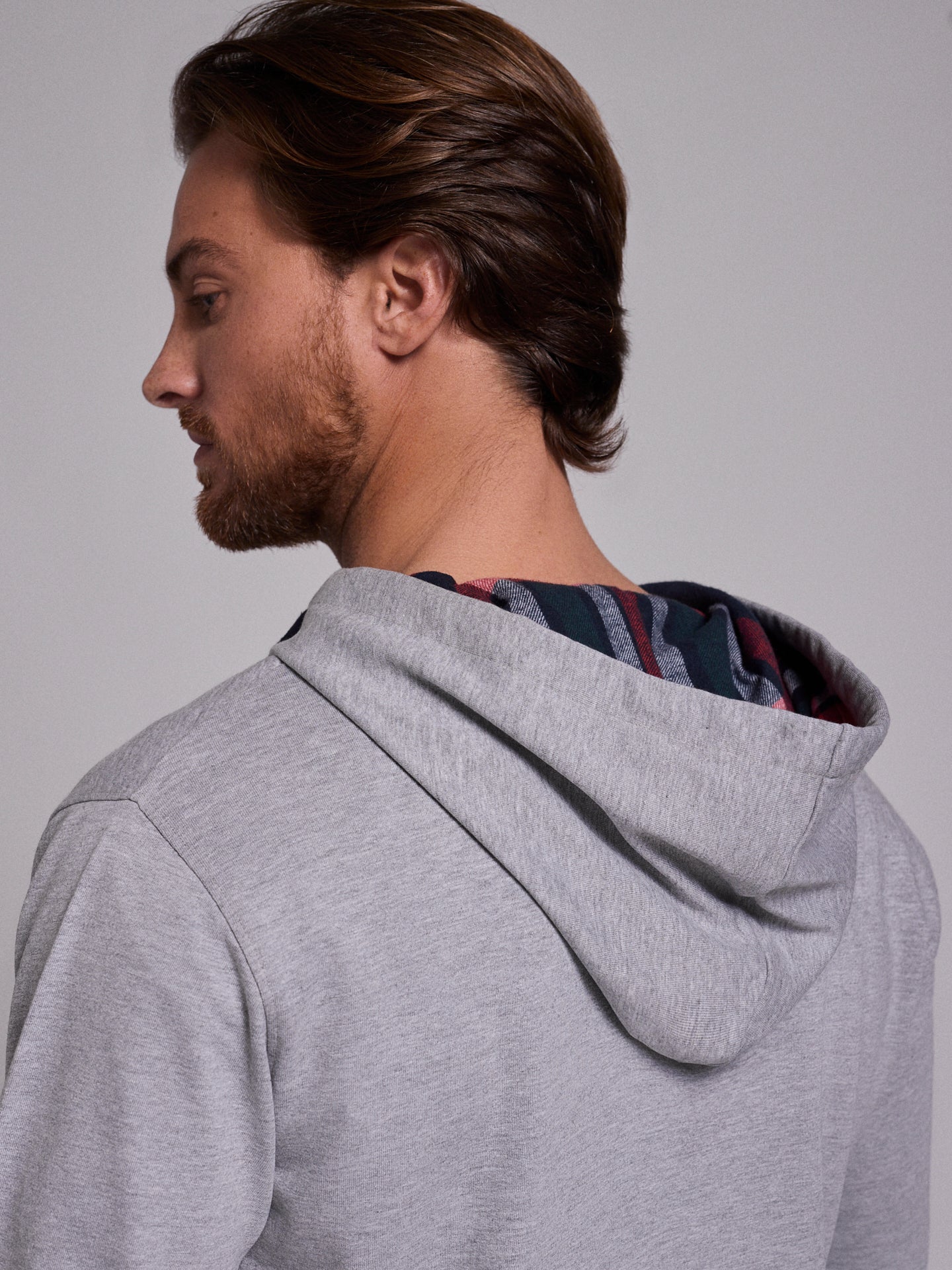 HOODIE ALGODÃO CINZENTO MANGA COMPRIDA REGULAR FIT MR. BLUE