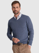 BLUE WOOL PULLOVER LONG SLEEVE REGULAR FIT MR. BLUE