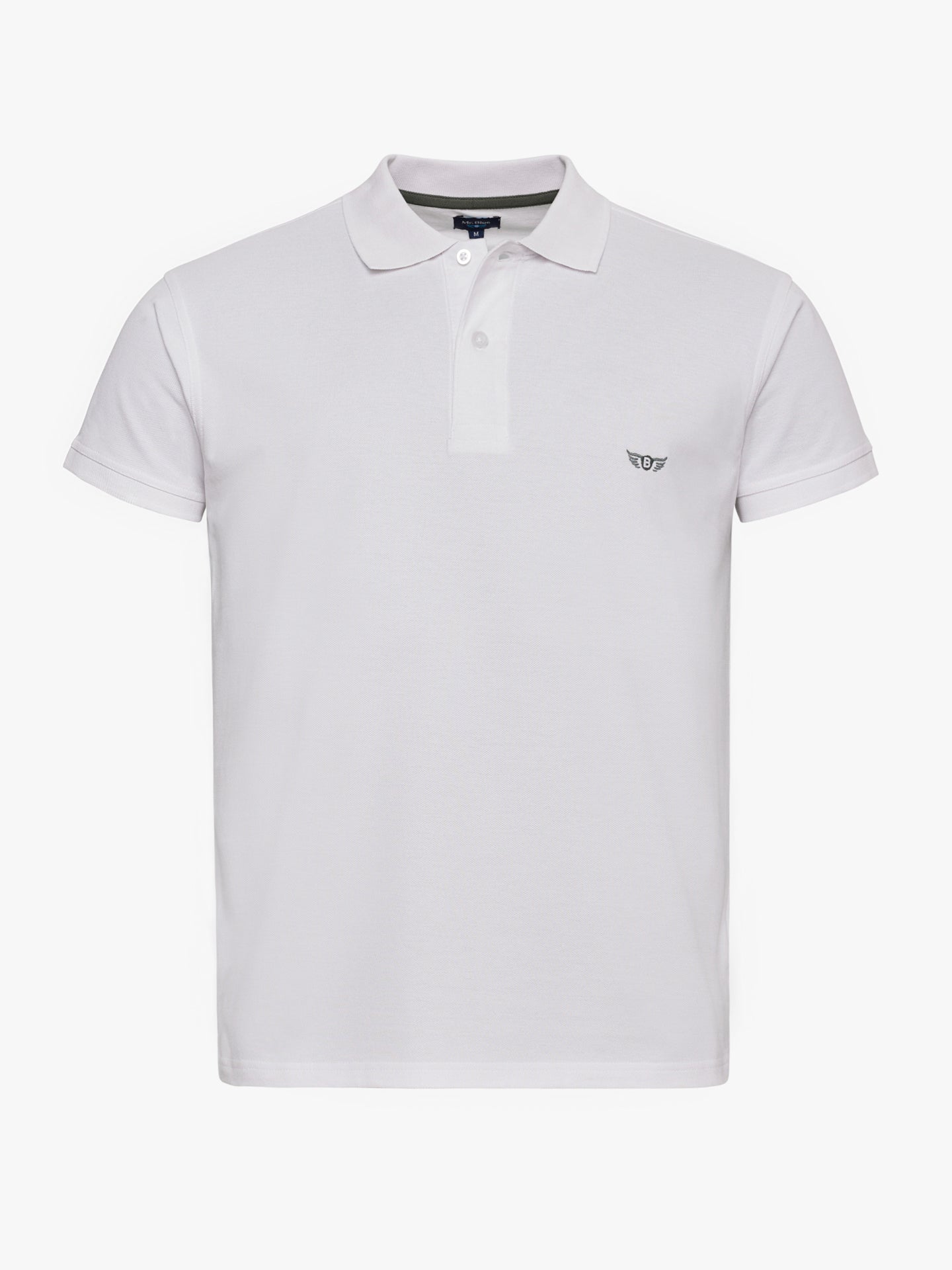 WHITE POLO SHORT SLEEVES REGULAR FIT MR. BLUE
