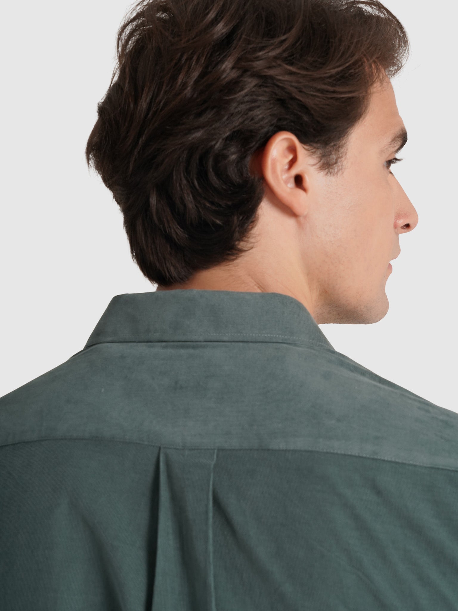 CAMISA BOMBAZINE VERDE MANGA COMPRIDA TAILORED FIT MR. BLUE