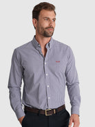 CAMISA ALGODÓN AZUL MANGA LARGA REGULAR FIT MR. AZUL