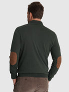 GREEN WOOL PULLOVER WITH REGULAR FIT MR ELBOW PADS. BLUE