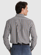 CAMISA ALGODÓN MARRÓN MANGA LARGA REGULAR FIT MR. AZUL