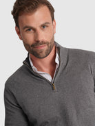 GRAY CASHMERE PULLOVER LONG SLEEVE REGULAR FIT MR. BLUE