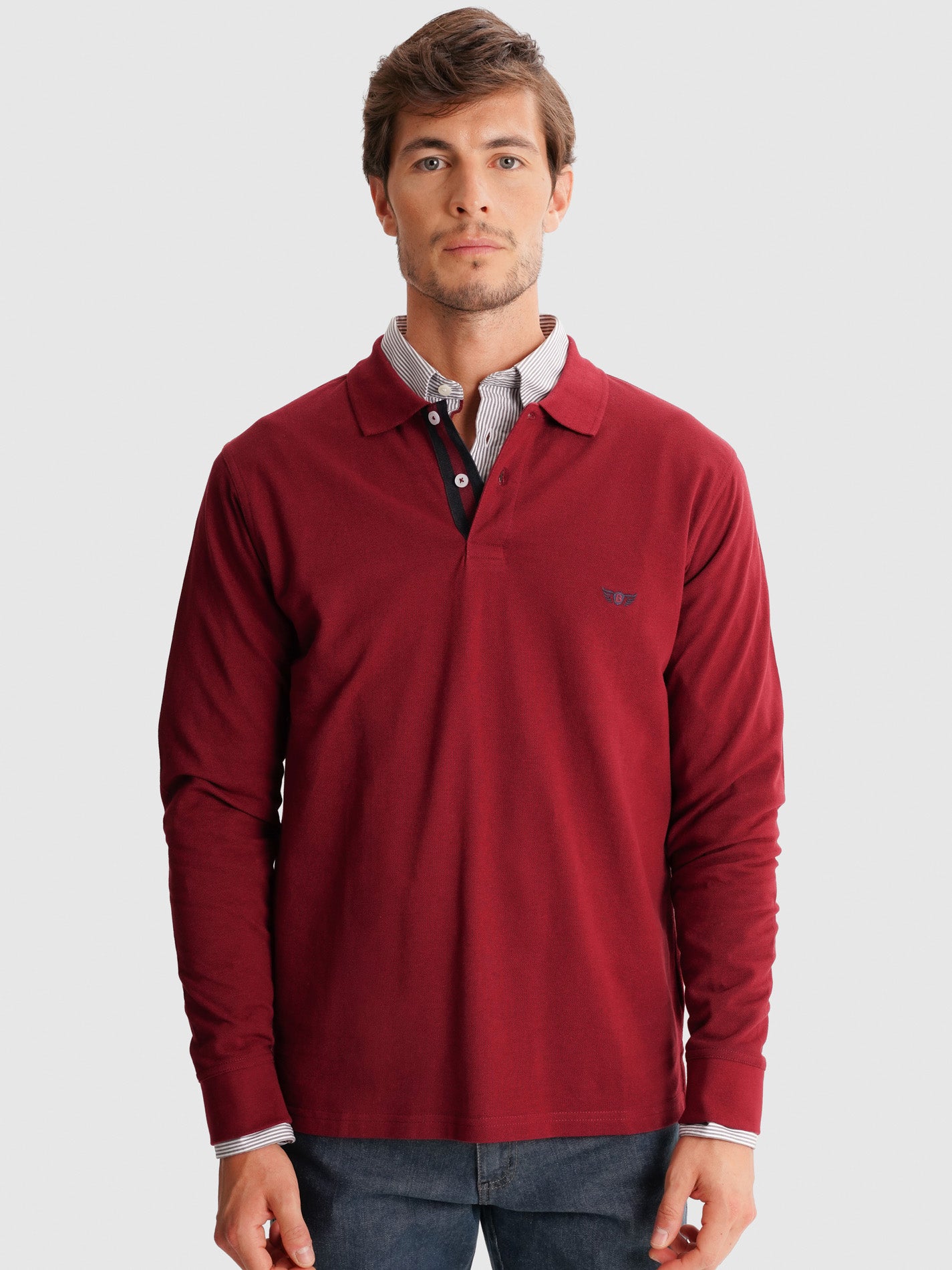 BORDEAUX POLO LONG SLEEVE REGULAR FIT MR. BLUE