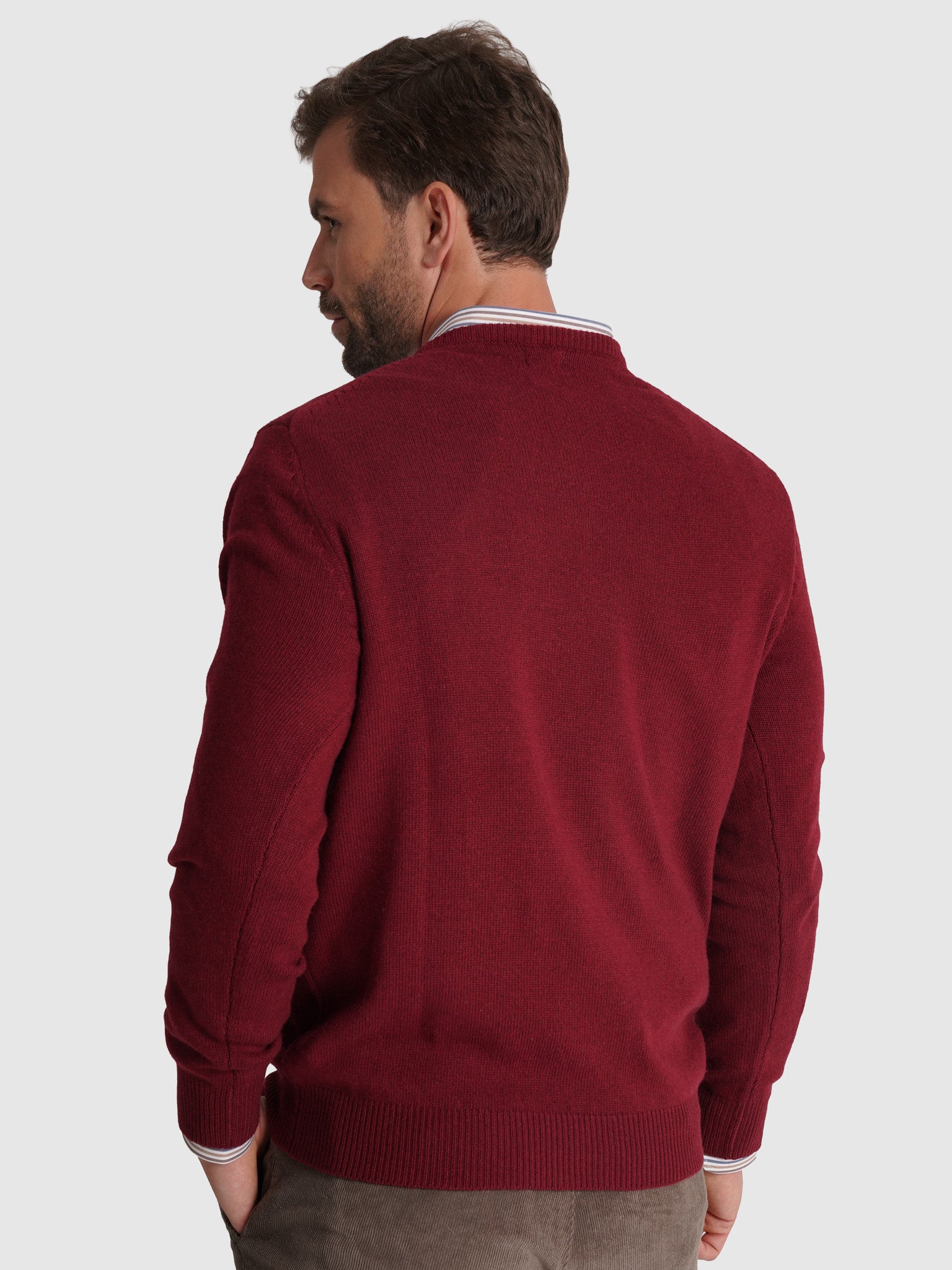 RED WOOL PULLOVER LONG SLEEVE REGULAR FIT MR. BLUE