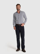CAMISA ALGODÓN AZUL MANGA LARGA SLIM FIT MR. AZUL