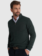 GREEN CASHMERE PULLOVER LONG SLEEVE REGULAR FIT MR. BLUE