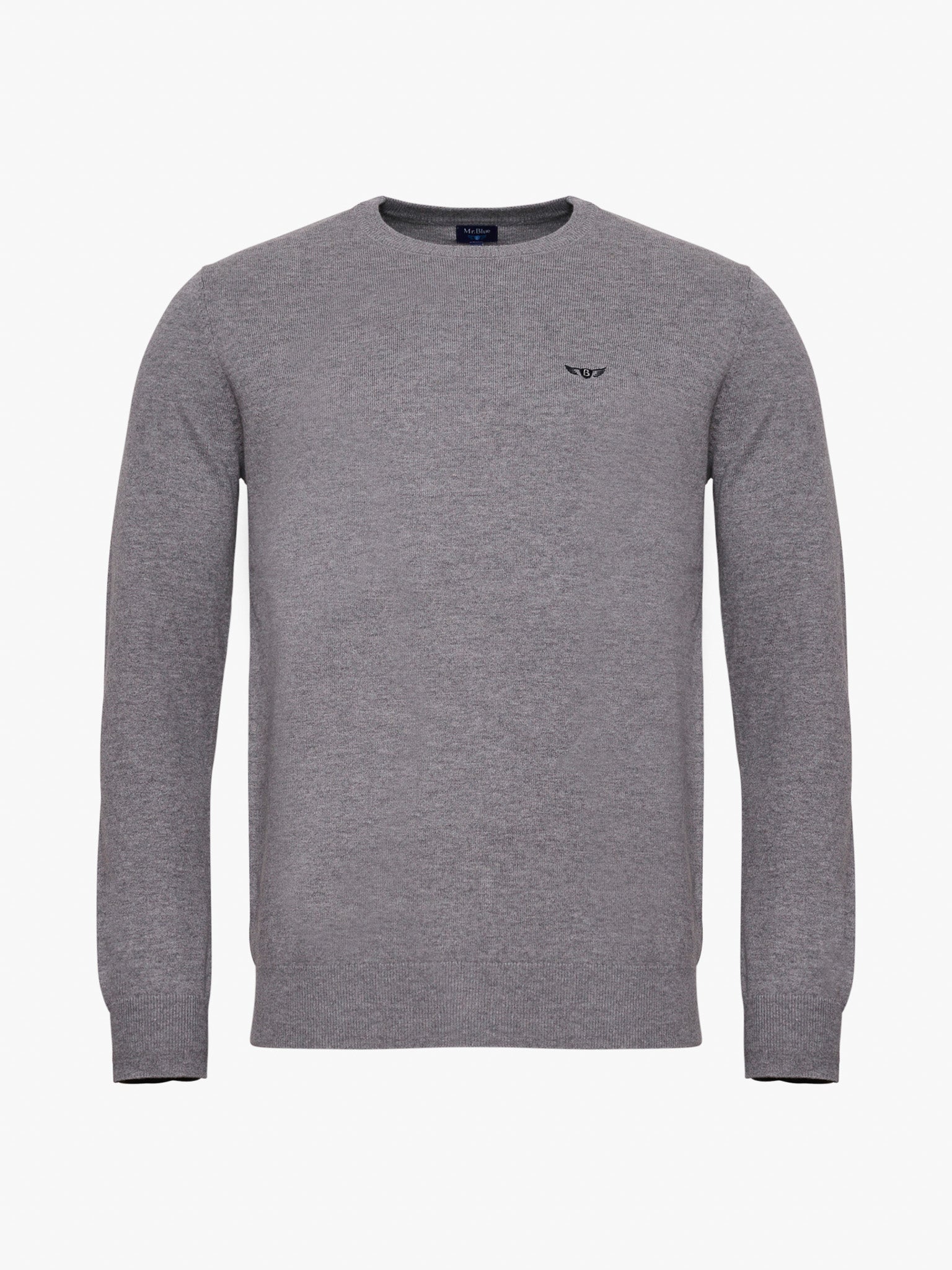 GRAY WOOL PULLOVER LONG SLEEVE REGULAR FIT MR. BLUE