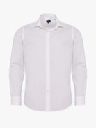 CAMISA MR SLIM FIT DE ALGODÓN BLANCO MANGA LARGA. AZUL