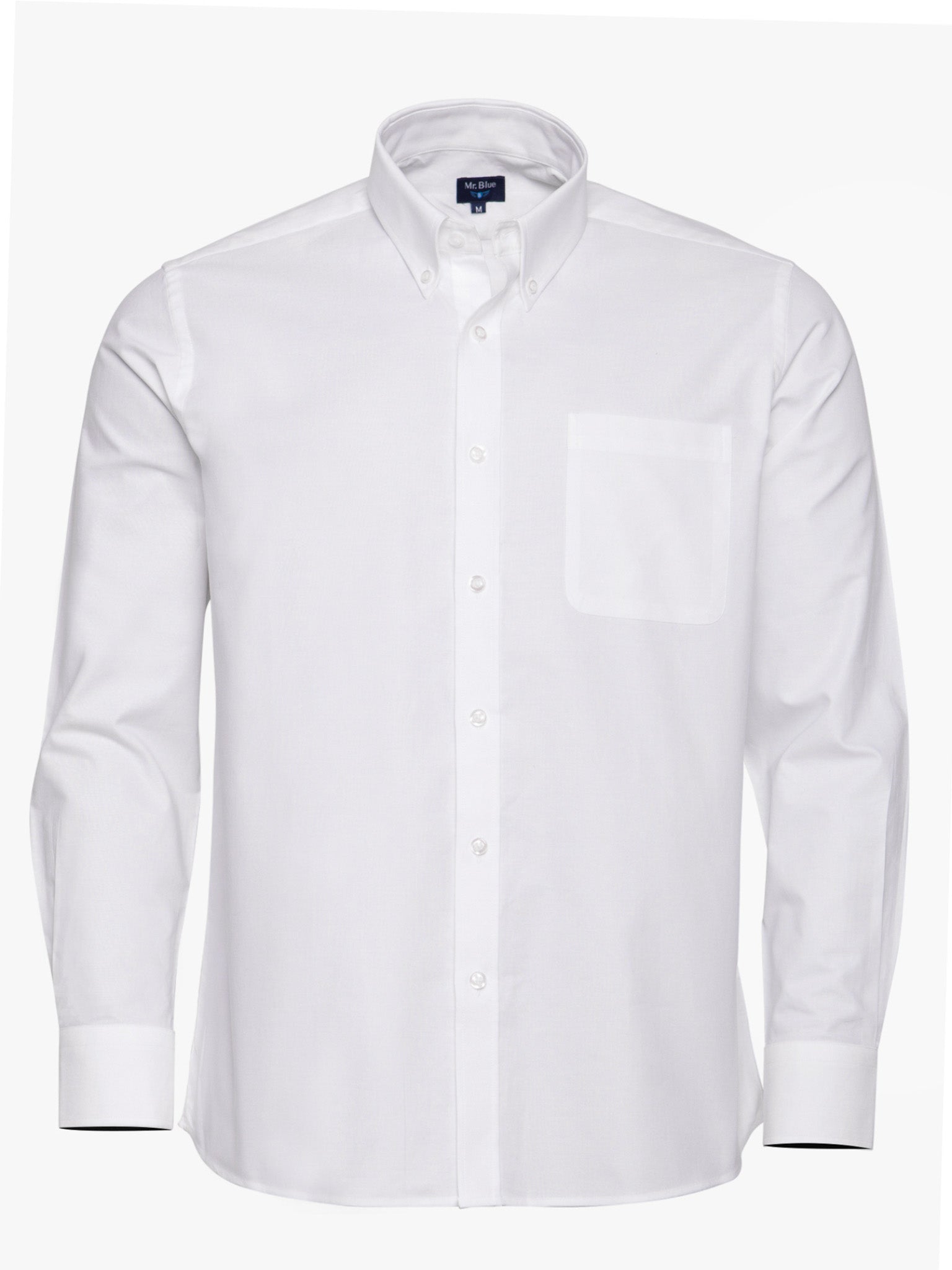 CAMISA ALGODÃO BRANCA MANGA COMPRIDA REGULAR FIT MR. BLUE