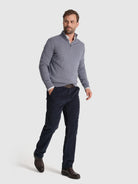 JERSEY DE CASHMERE AZUL MANGA LARGA REGULAR FIT MR. AZUL